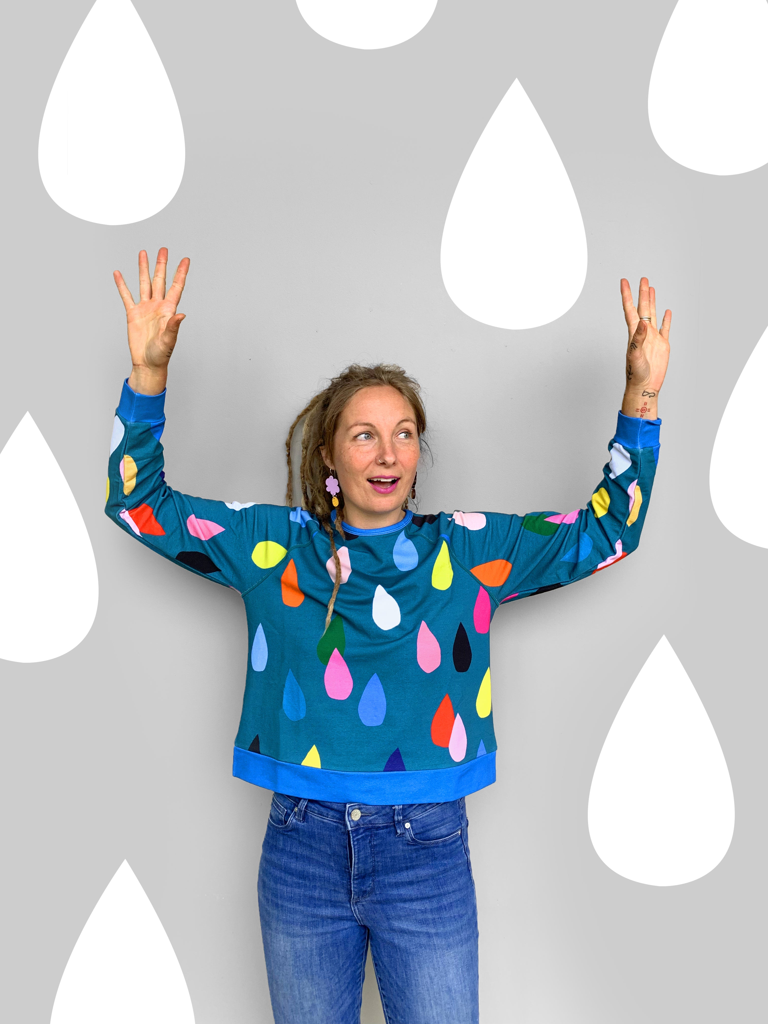 LAST ONES Bright Drops Jumper (TEAL)