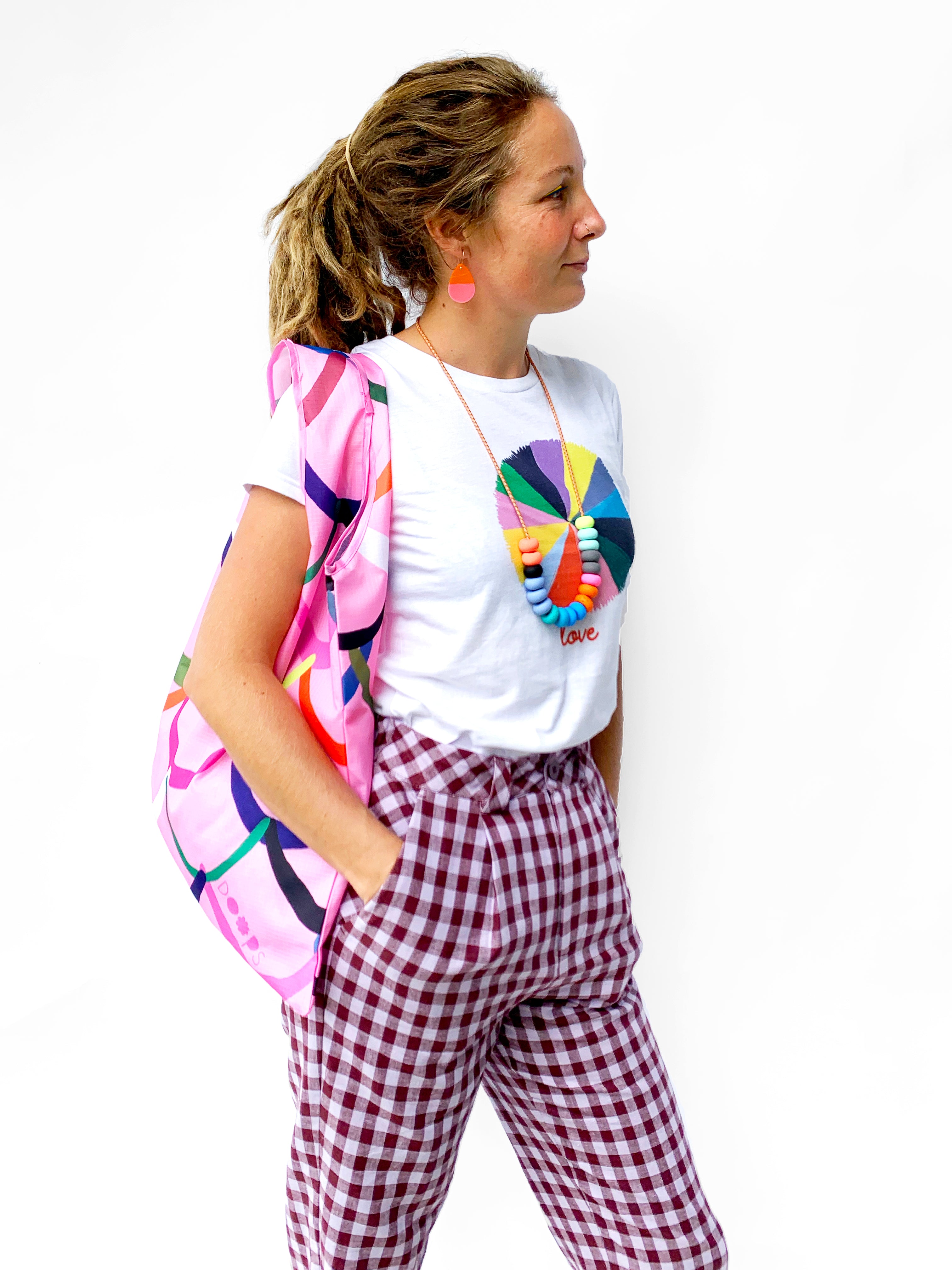 Pink Waves Bag (comes with pouch) (4634742521952)
