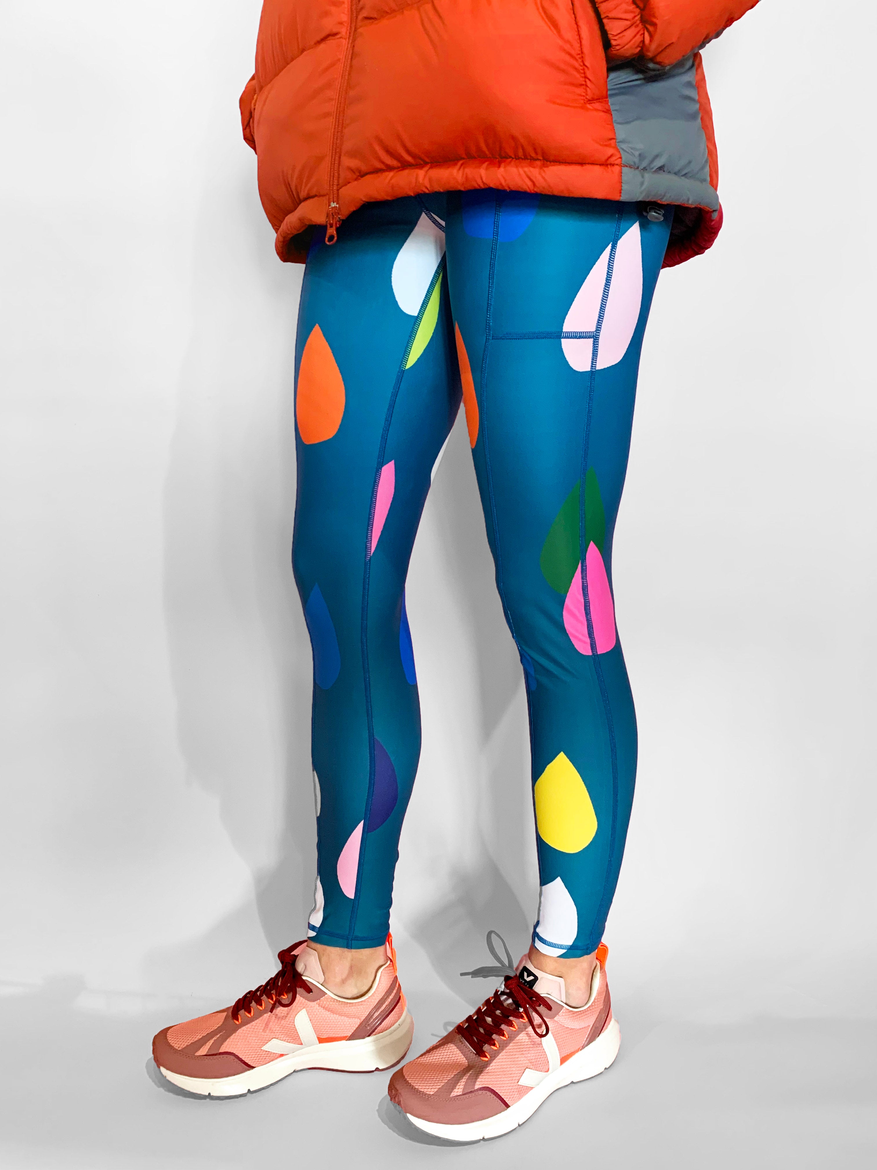 LAST ONES Colour Drop Leggings (Discounted as for white drop placement lands on crotch on all sizes. THEY STILL LOOK & FEEL GREAT!)