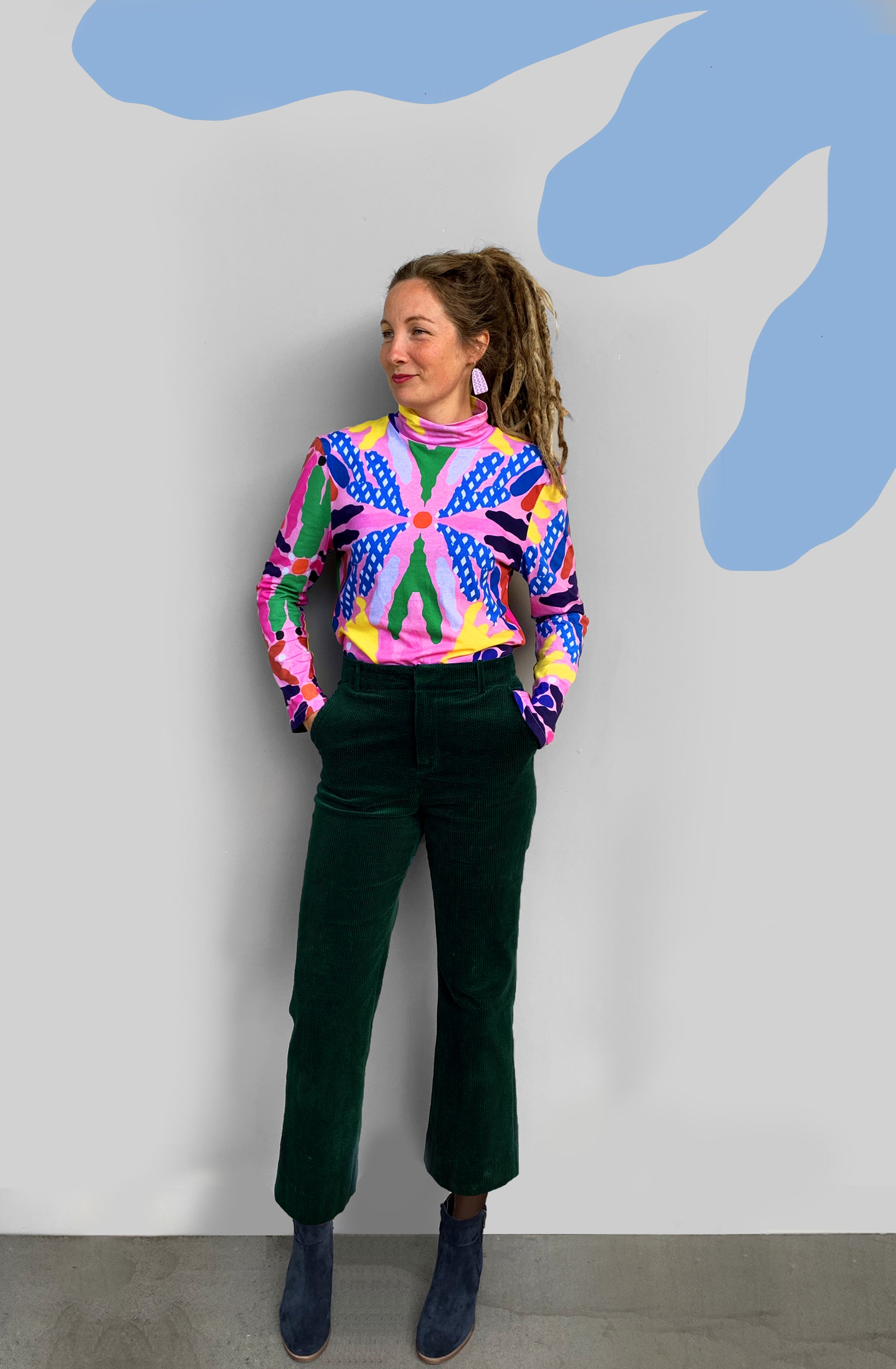 Bloom Bomb Turtleneck 100% organic jersey cotton (6845277733017)