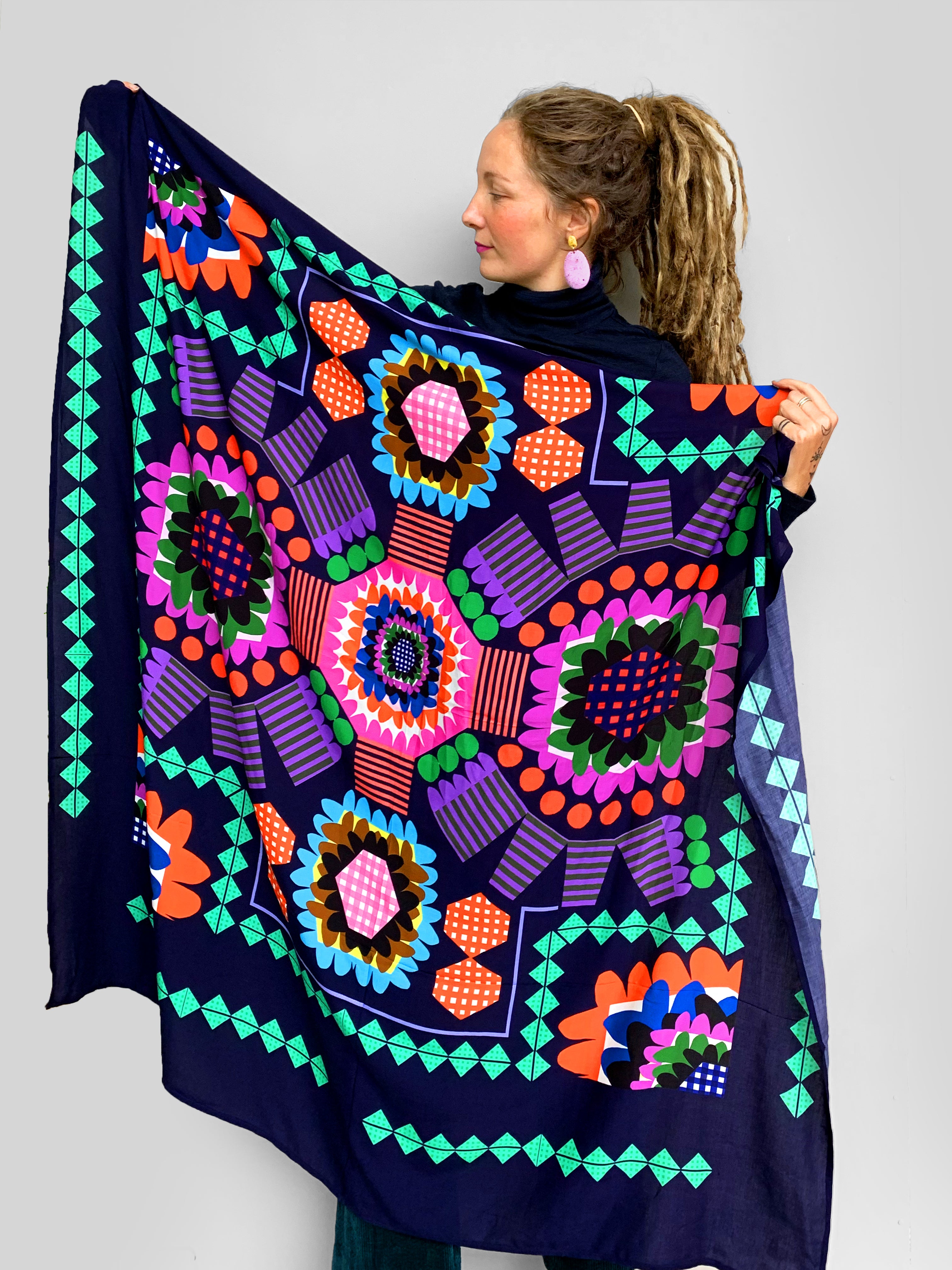 Florence Bloom cotton silk scarf