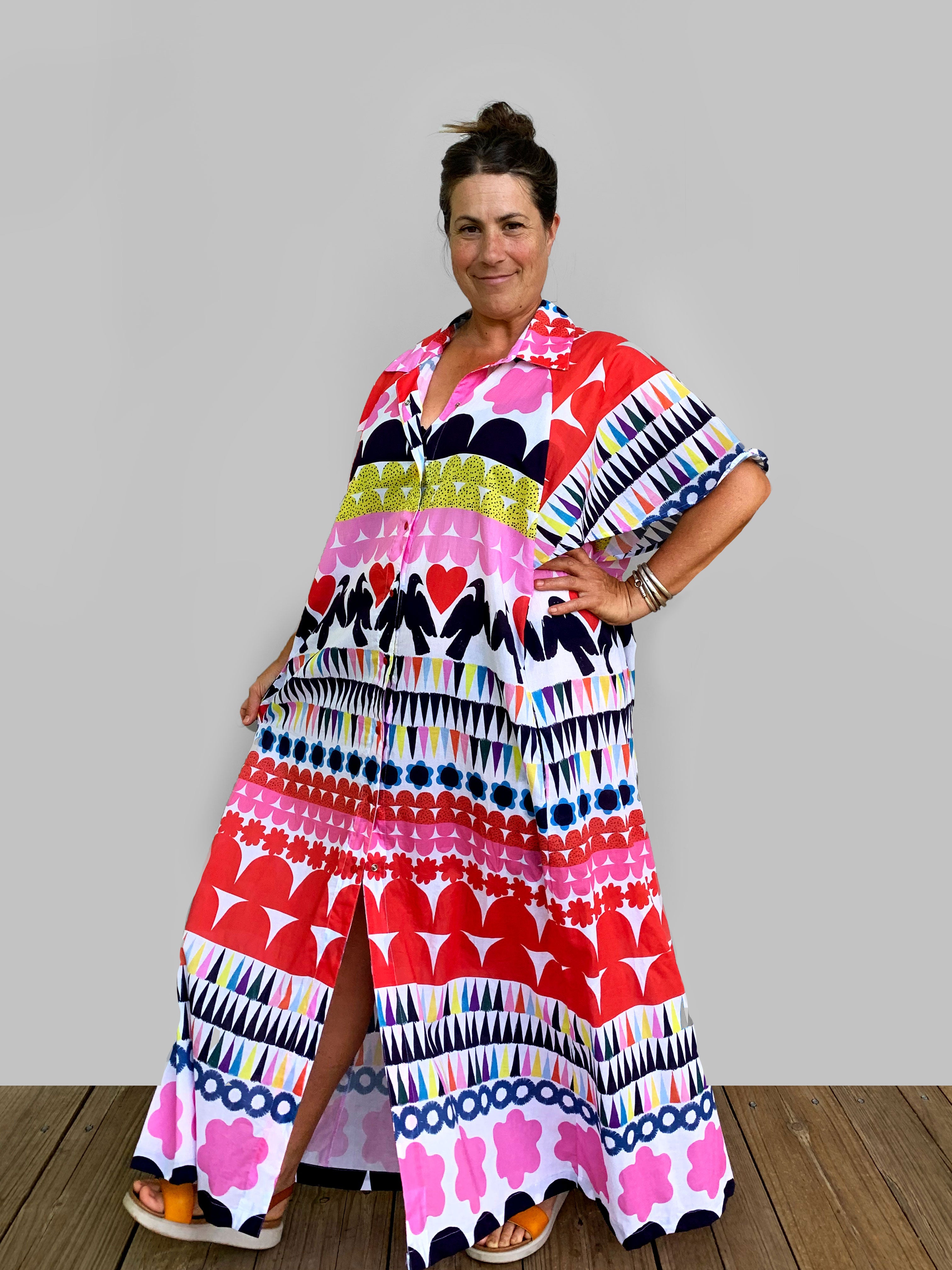 Red Kooki dress 100% lawn cotton (6162033574041)