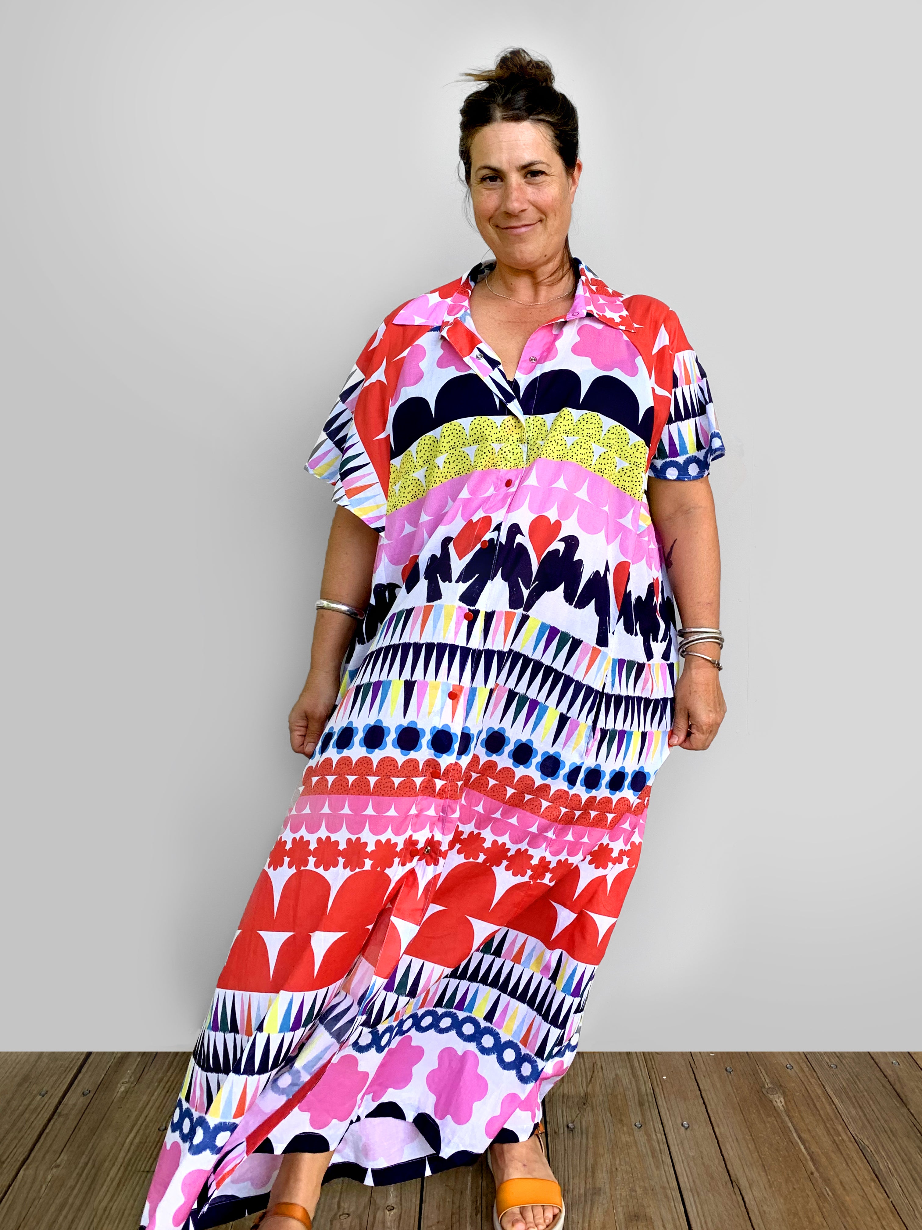 Red Kooki dress 100% lawn cotton (6162033574041)