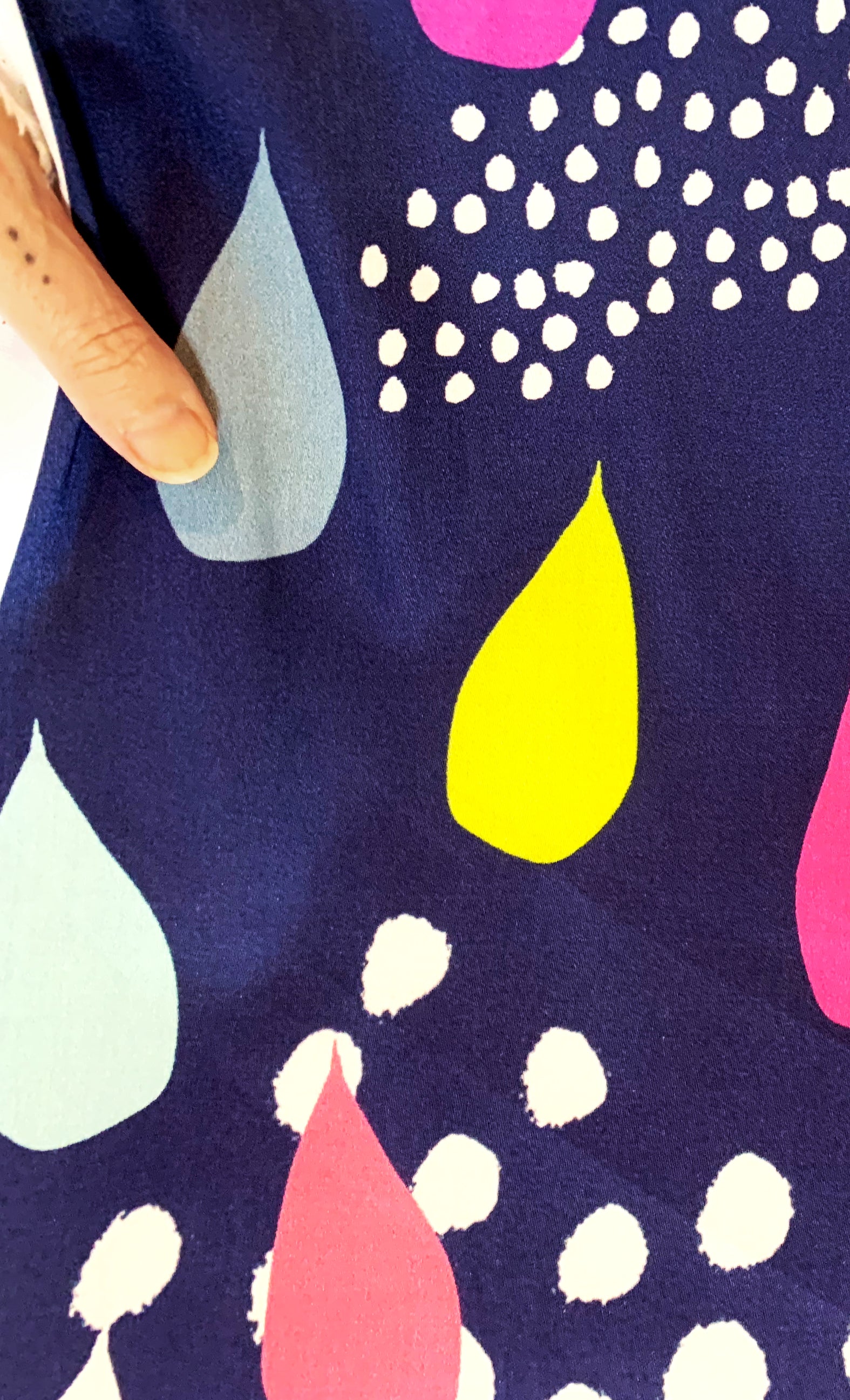 Rain Drops 100% cotton satin per metre (4459270144096)