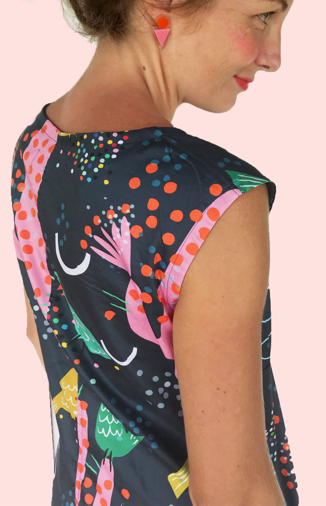 Prickly Feathers 100% organic cotton dress (550882443294)