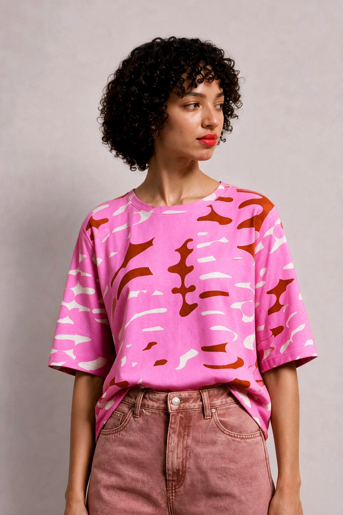 Pink Fern Jersey Top