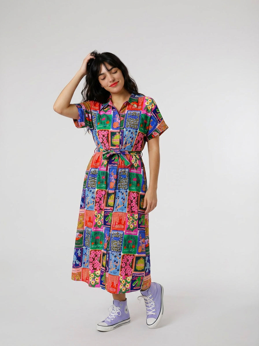 Succulent Love cotton seersucker dress SAMPLE