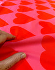 Red Hearts JERSEY  (CUT PIECE 60CM )