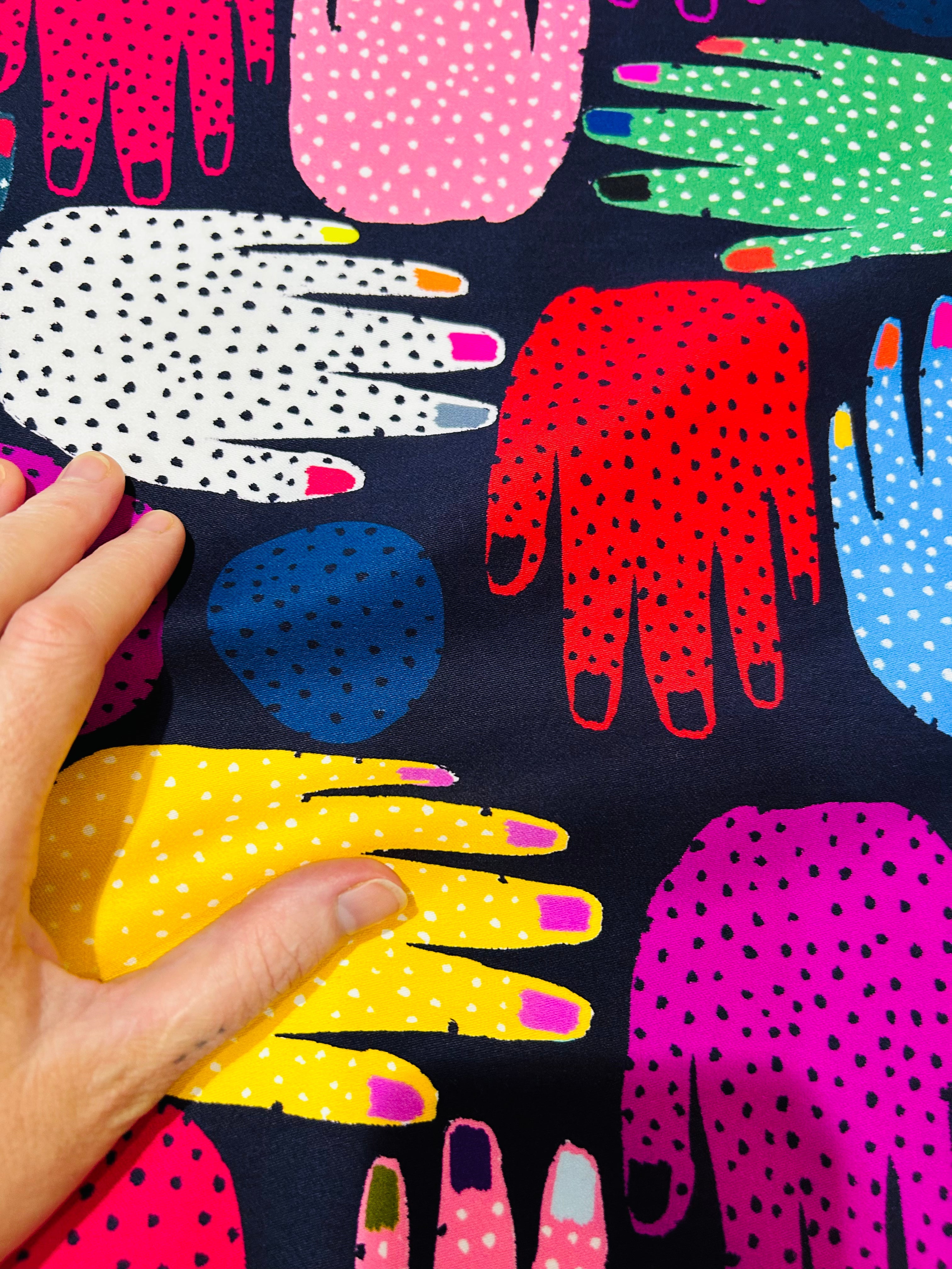 Hands Power cotton (CUT PIECE 90CM $9)