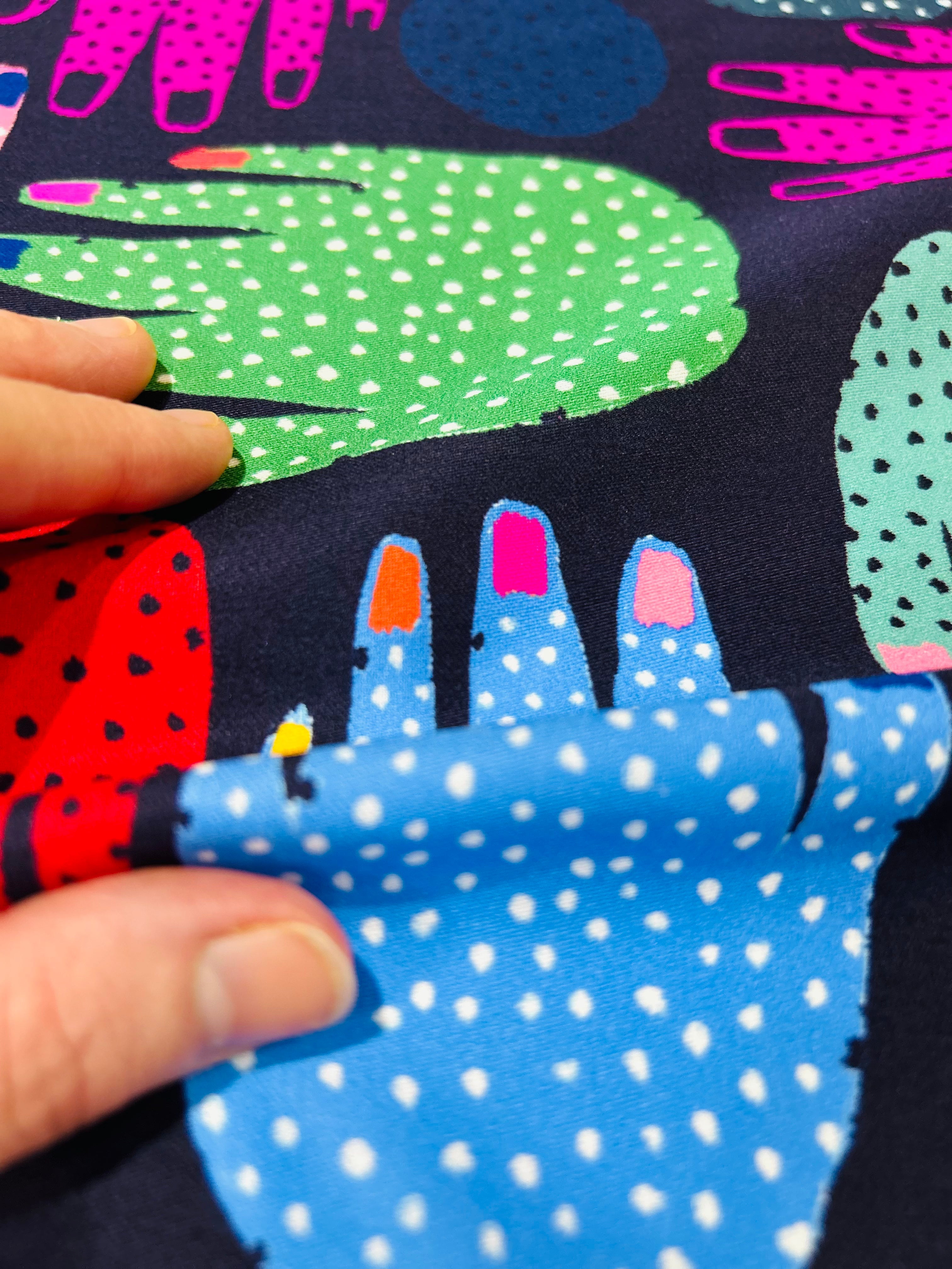 Hands Power cotton (CUT PIECE 90CM $9)