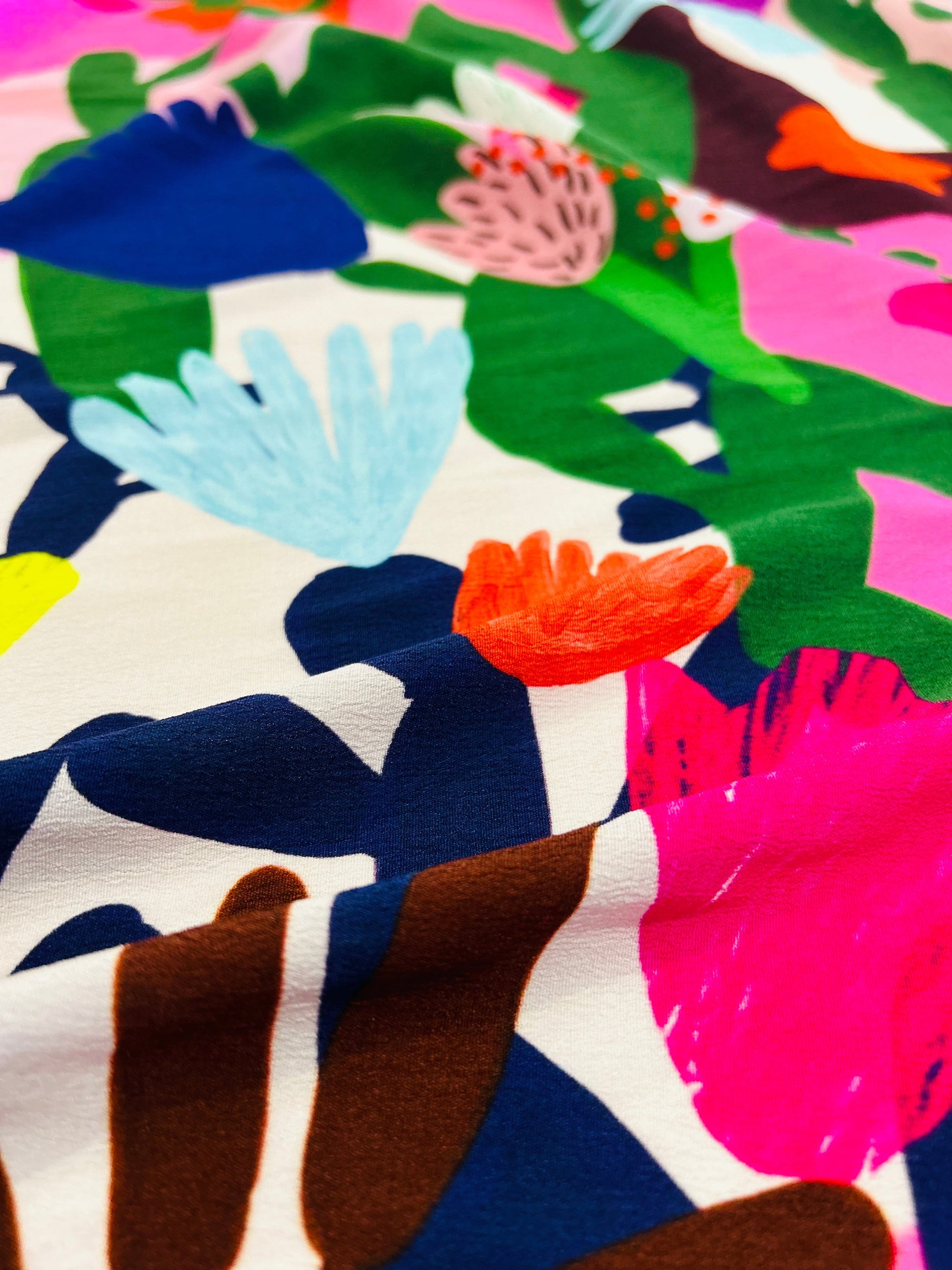 Mor Mor&#39;s Garden viscose crepe (CUT PIECE 2.2M $35)