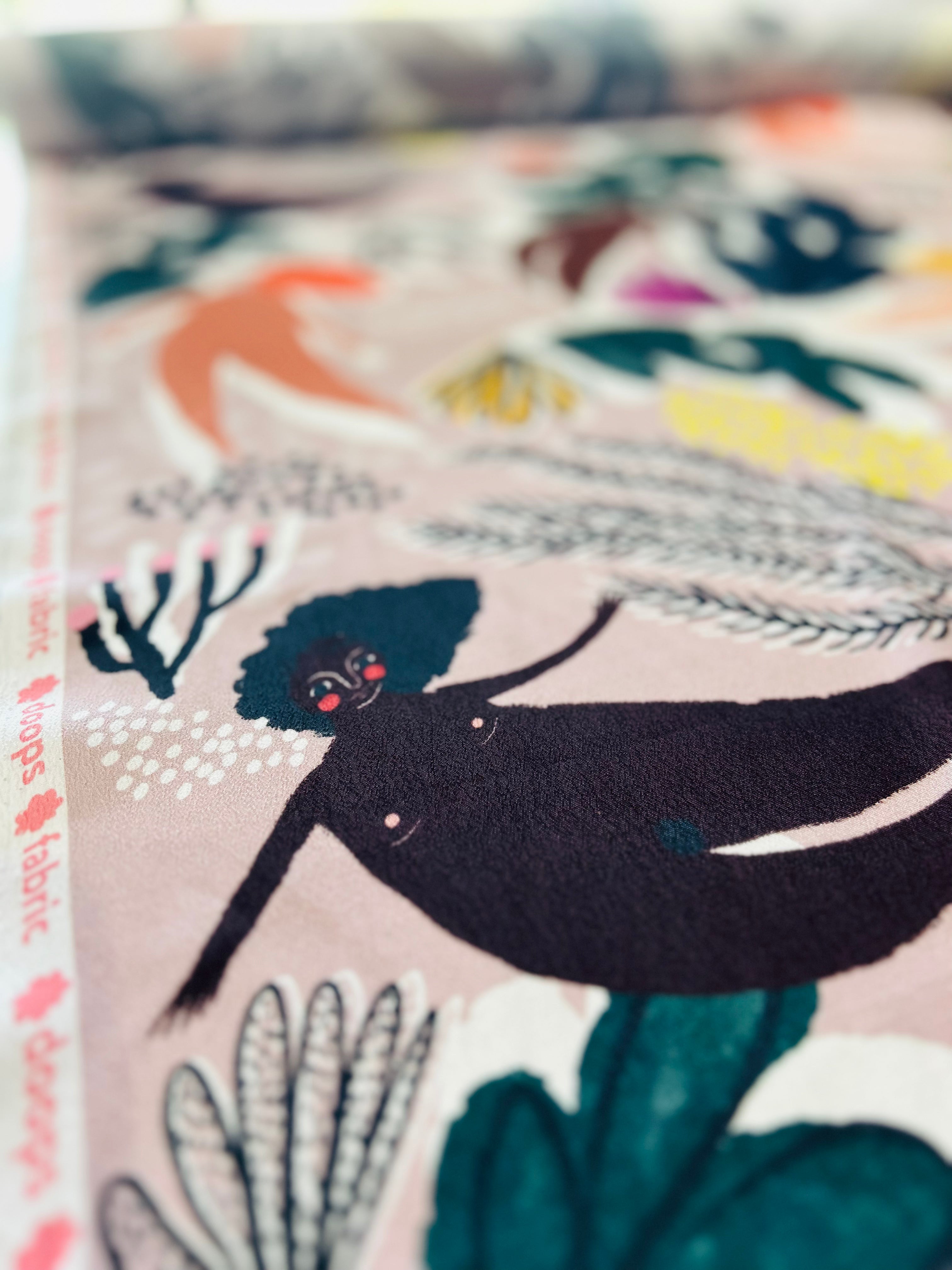 Bathing Seaweed Ladies (light version) viscose crepe (CUT PIECE 2M $30)