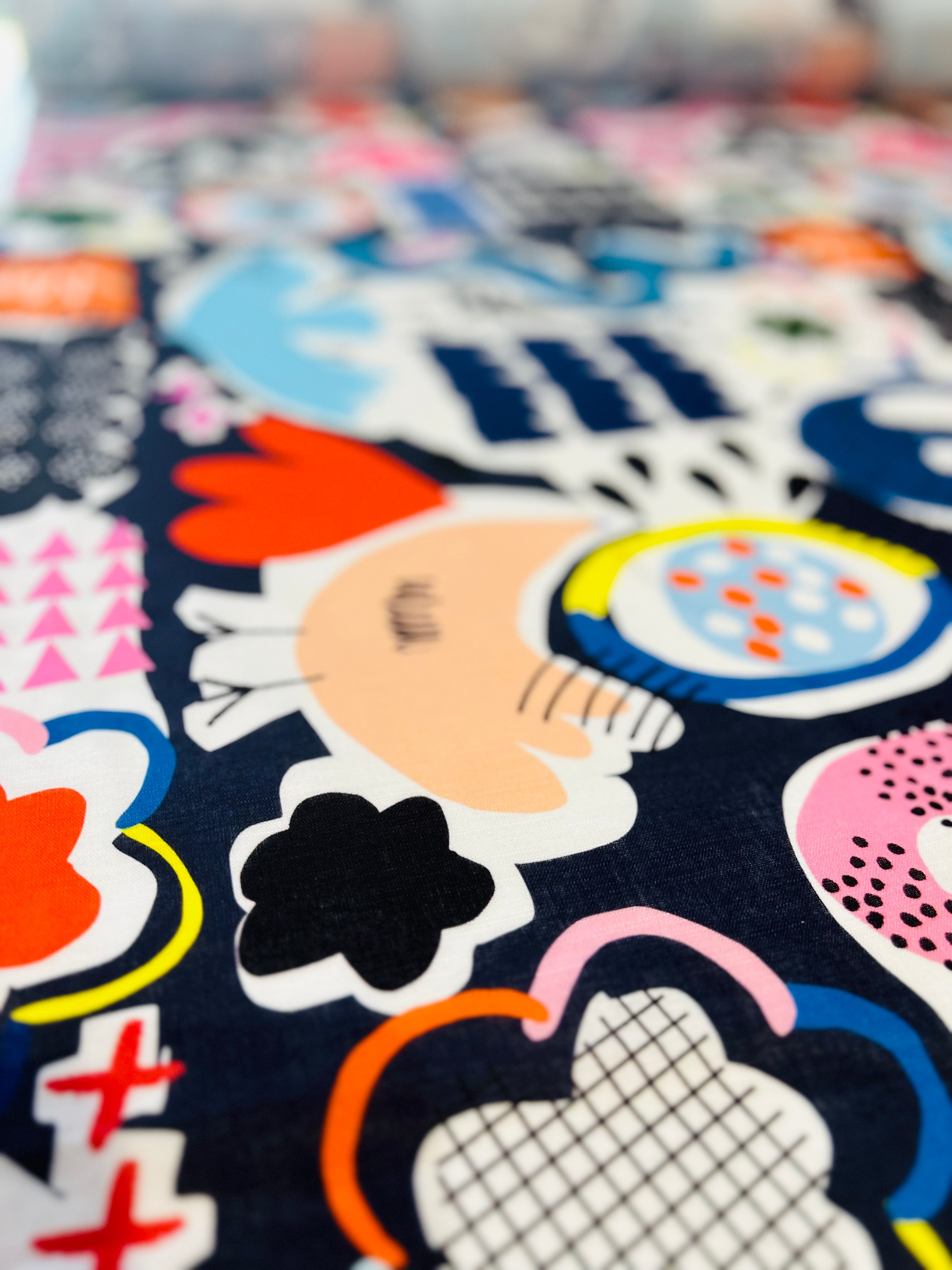 Doops &amp; Loops cotton linen (CUT PIECE 1M $12)