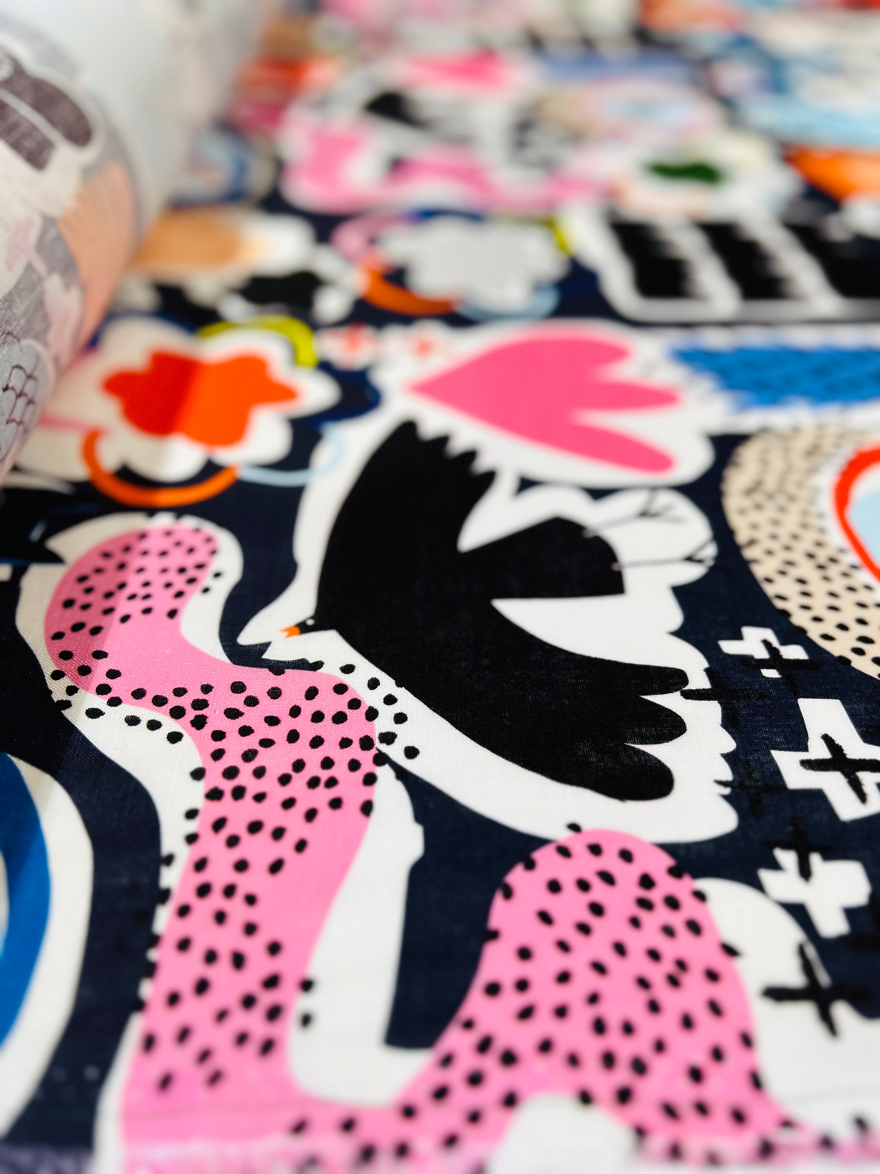 Doops &amp; Loops cotton linen (CUT PIECE 1M $12)