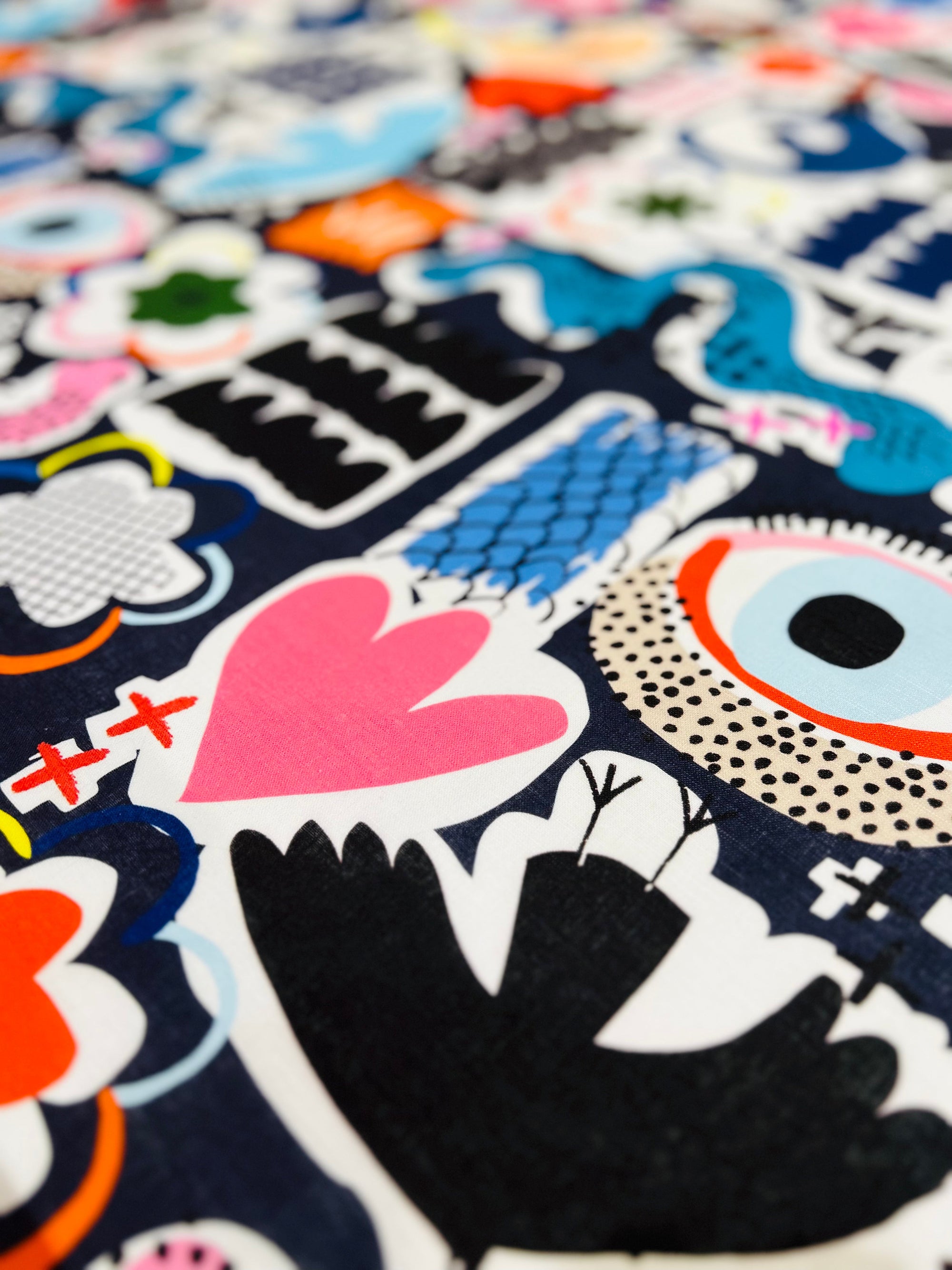 Doops &amp; Loops cotton linen (CUT PIECE 1M $12)