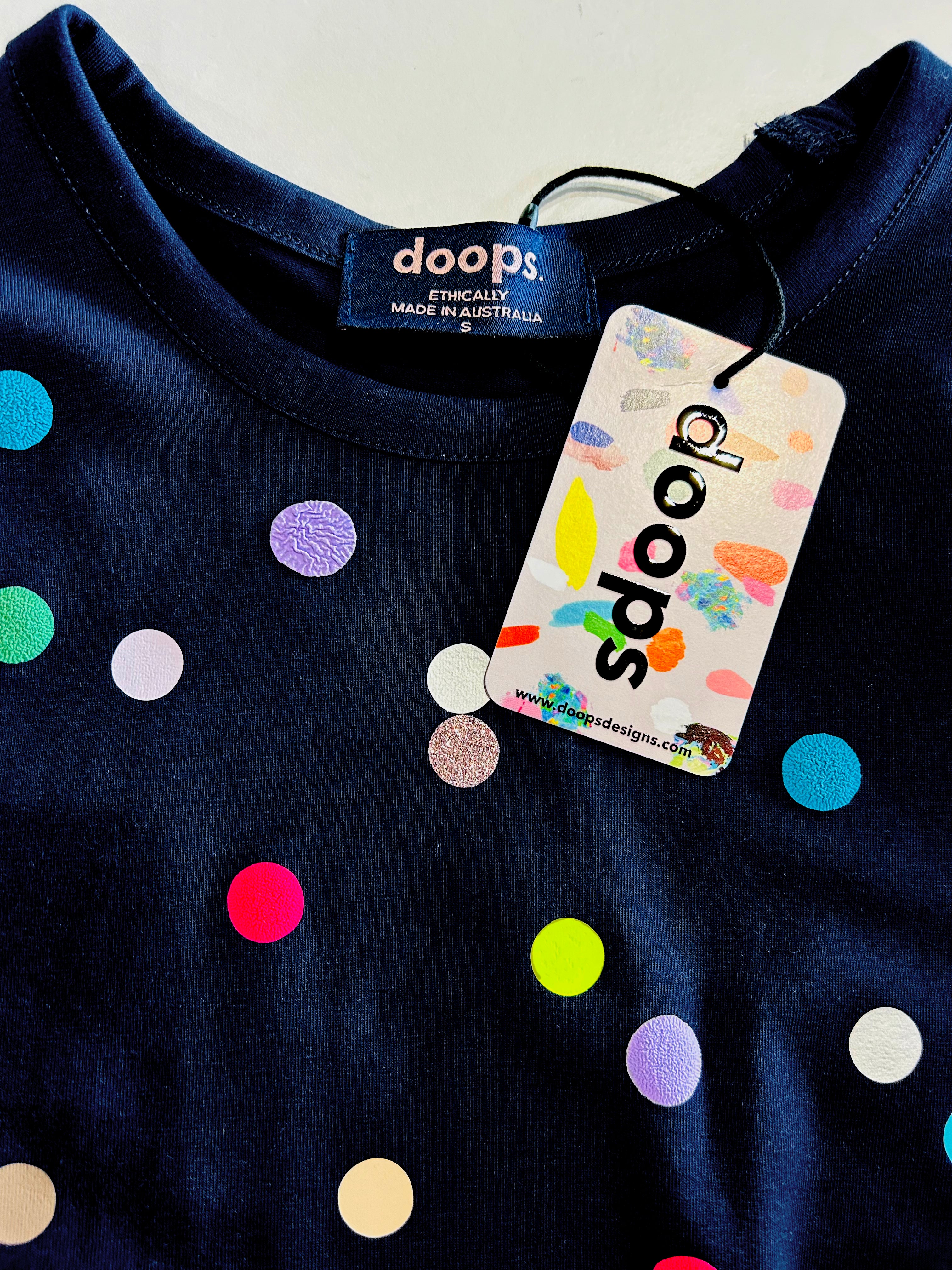 Confetti hand cut vinyl jersey top