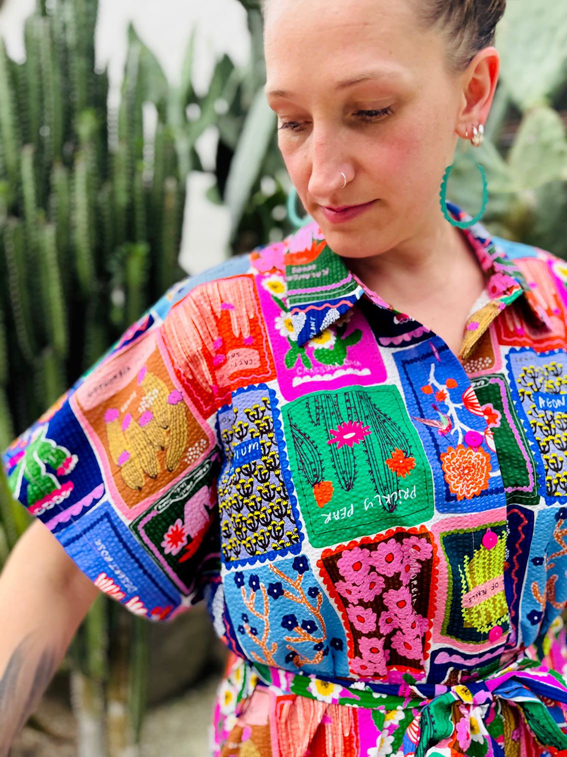 Succulent Love cotton seersucker dress