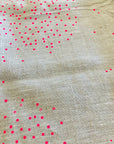 LAST ONE!  Pink spots Linen Cushion cover (screen printed) original Doops piece