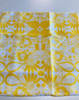 LAST ONE!  Yellow Linen+cotton Cushion cover (digitally printed) original Doops piece