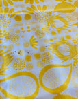 LAST ONE!  Yellow Linen+cotton Cushion cover (digitally printed) original Doops piece