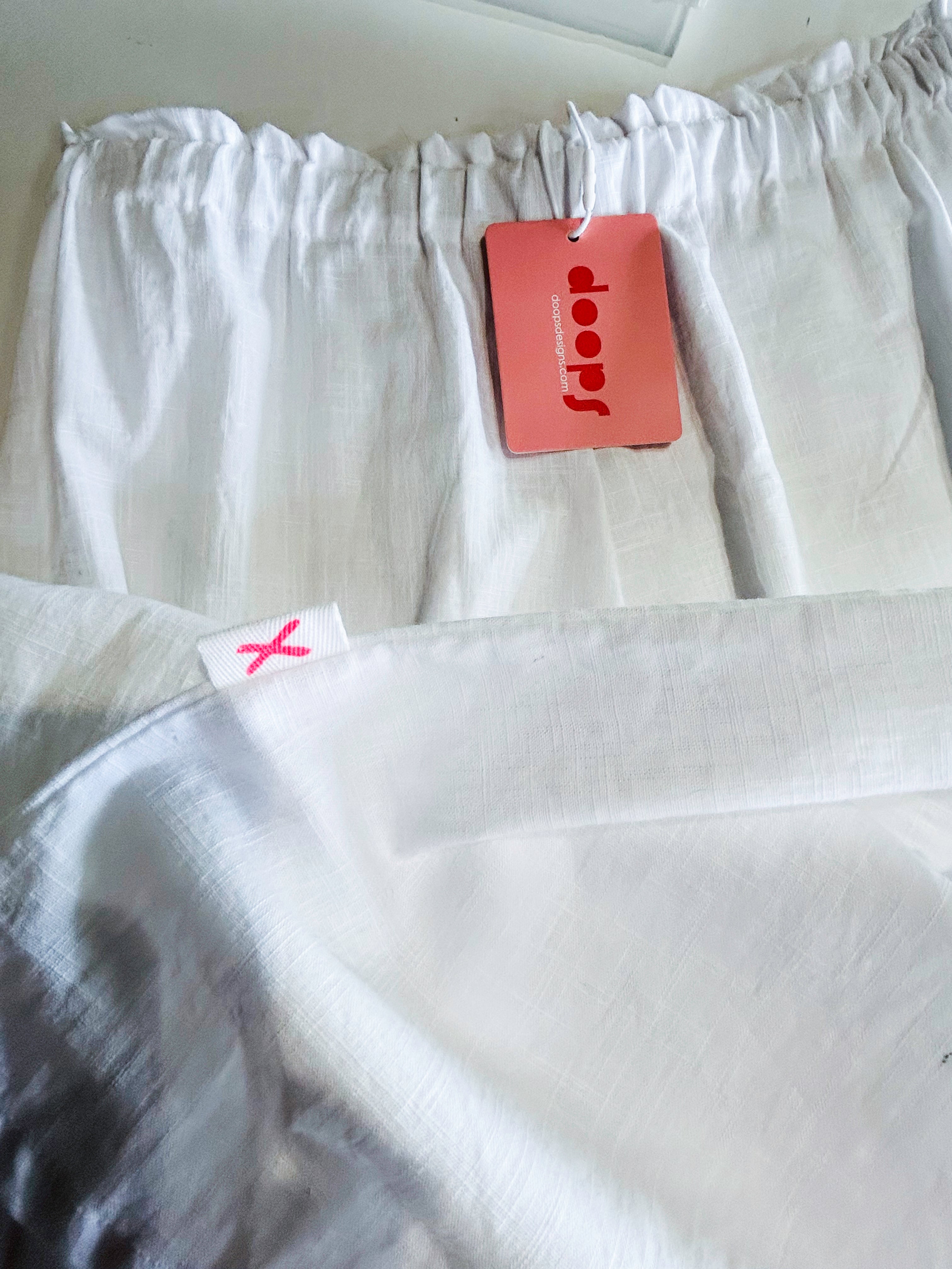 White cotton linen pants/sample