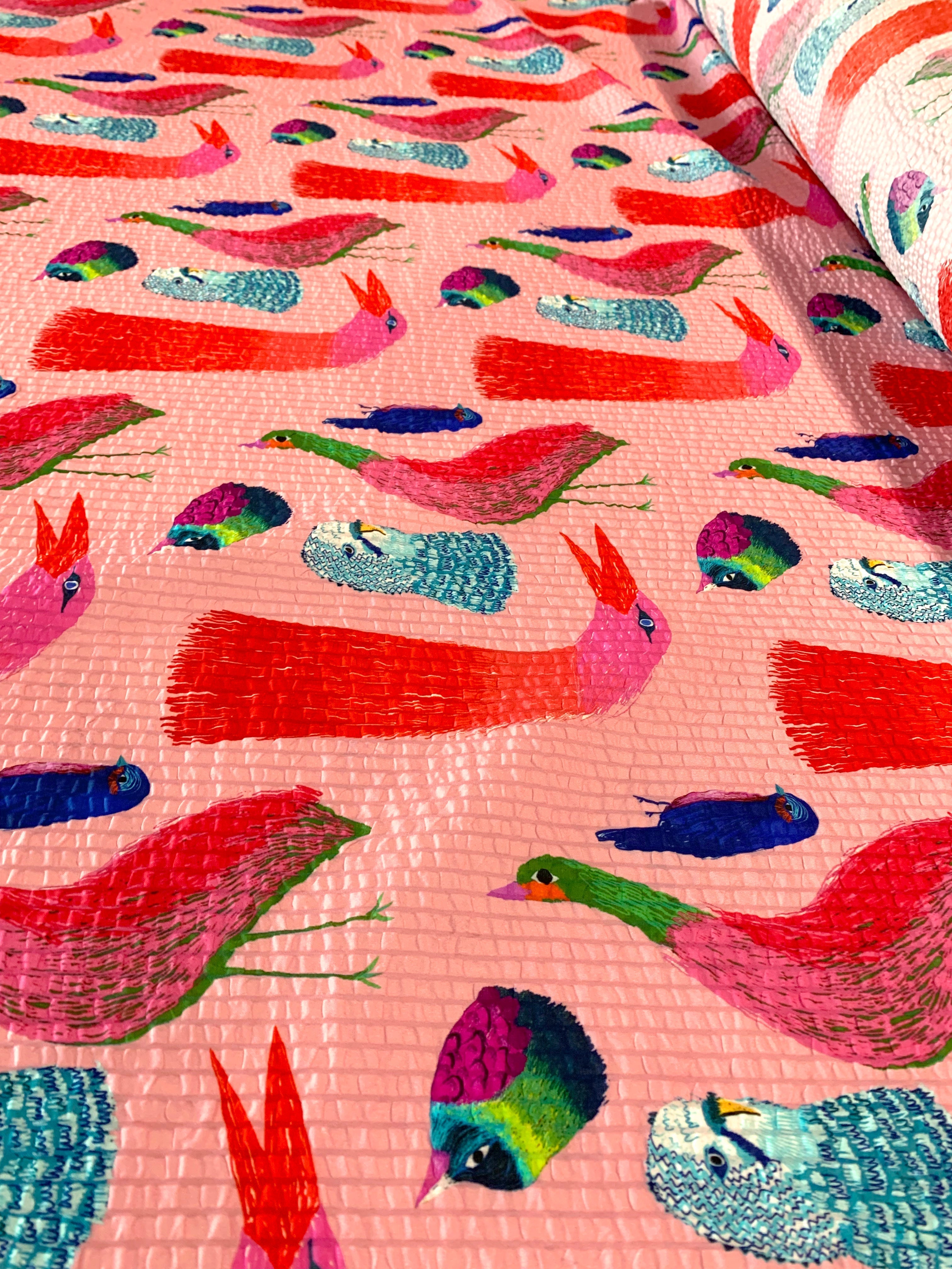 Birds Cotton Seersucker (CUT PIECE 1.2M $15)