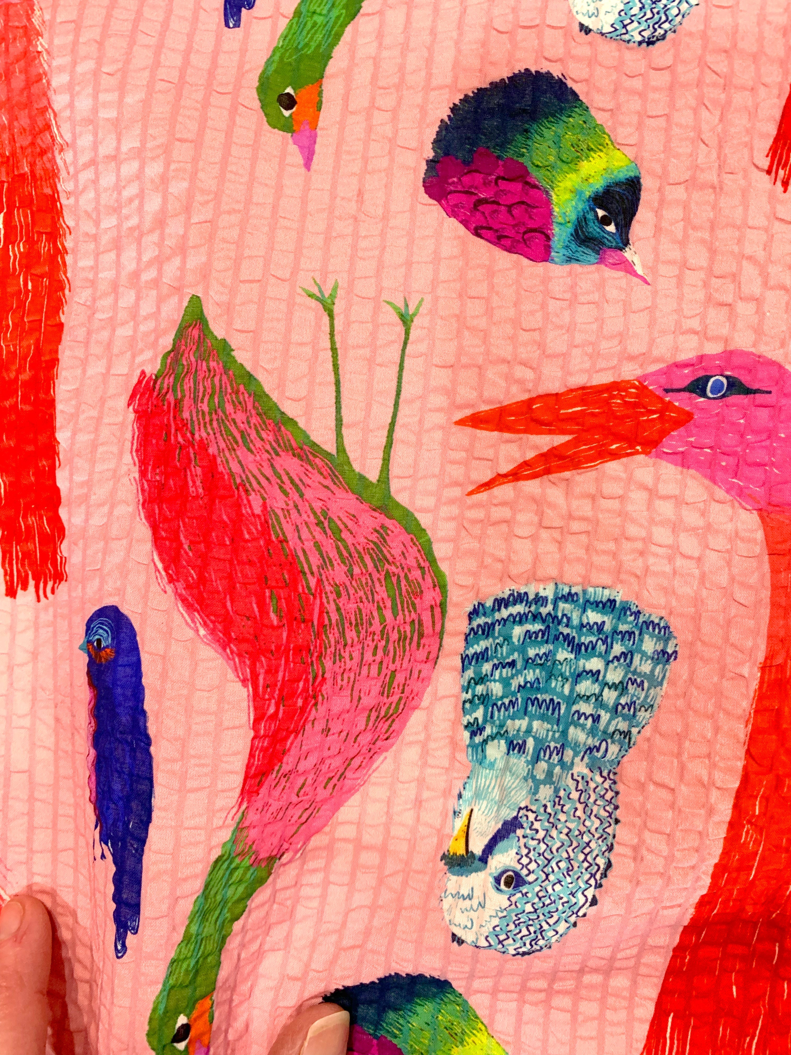 Birds Cotton Seersucker (CUT PIECE 1.2M $15)