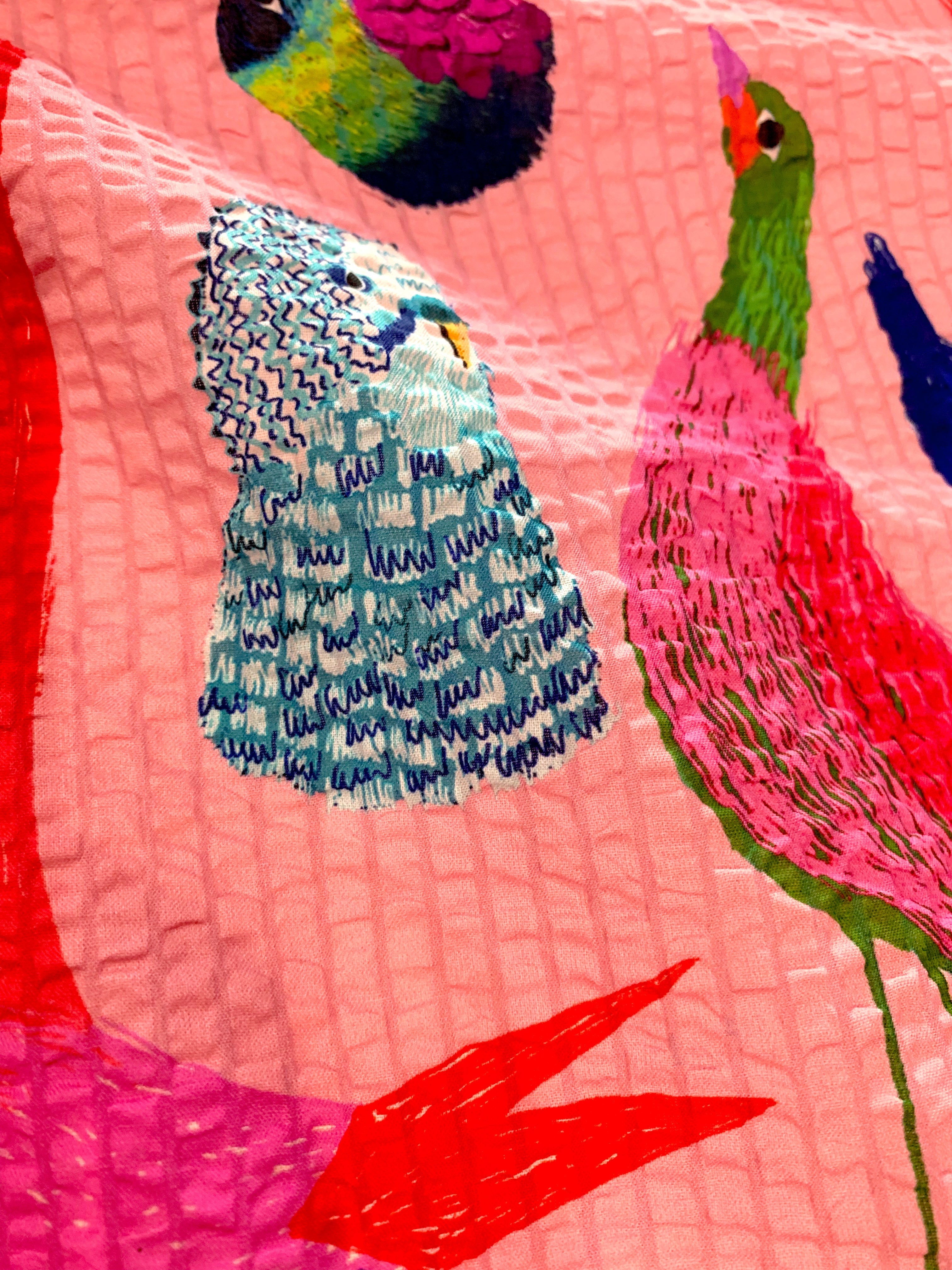 Birds Cotton Seersucker (CUT PIECE 1.2M $15)