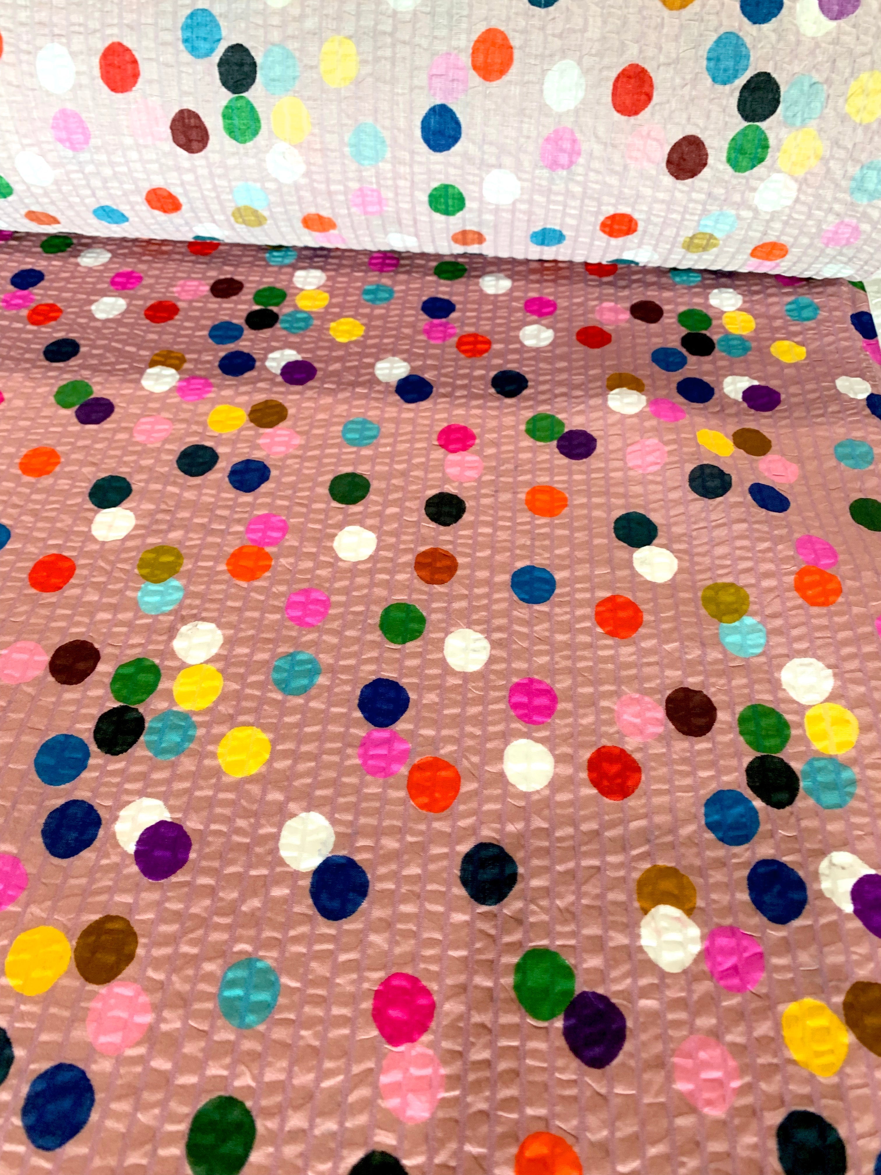 Confetti (beige) Cotton Seersucker (CUT PIECE 1M $5)