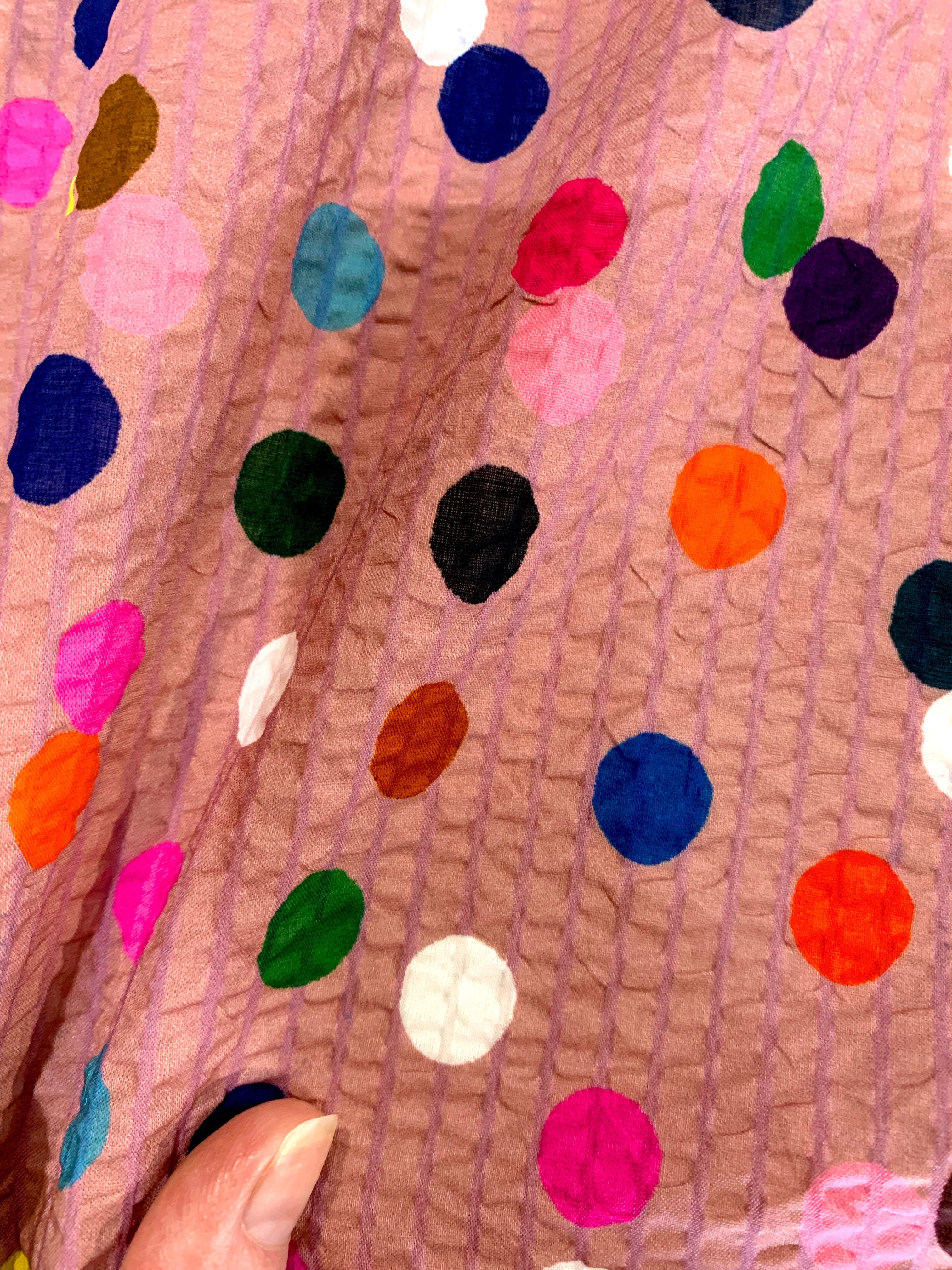 Confetti (beige) Cotton Seersucker (CUT PIECE 1M $5)