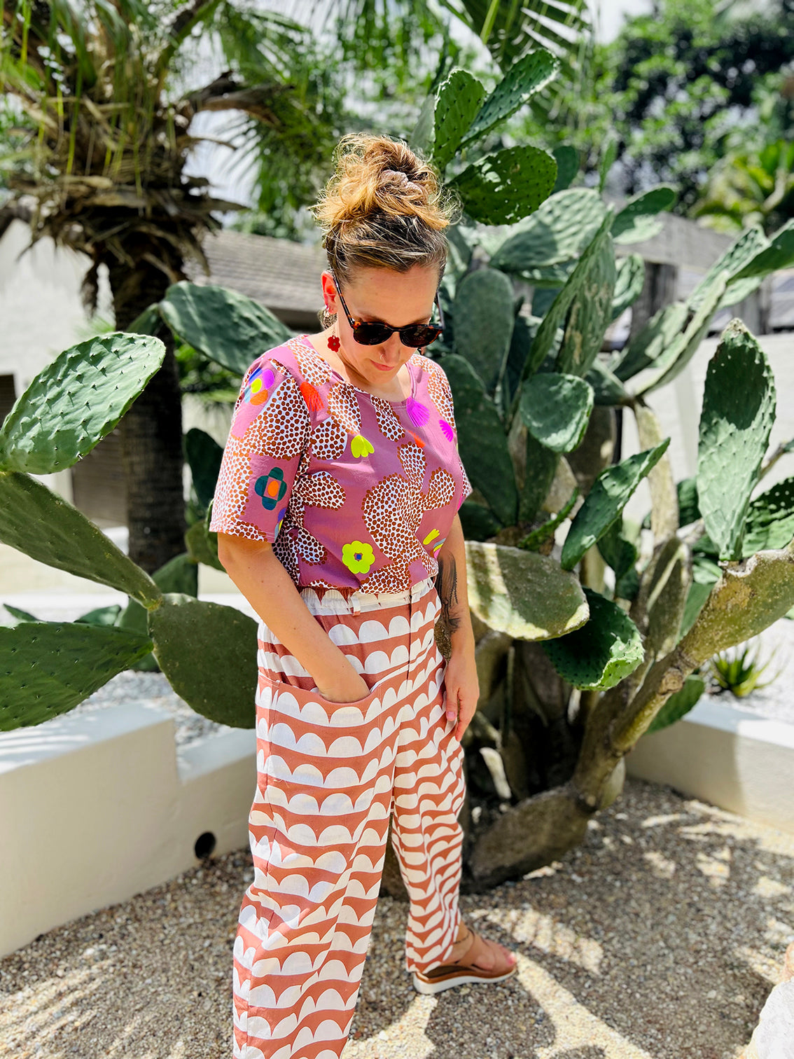 Neon Cacti Bloom Jersey Top