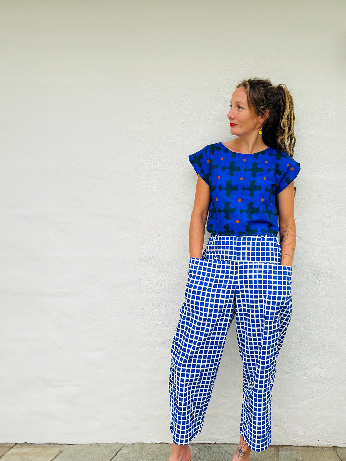 Corn Flower cotton linen top