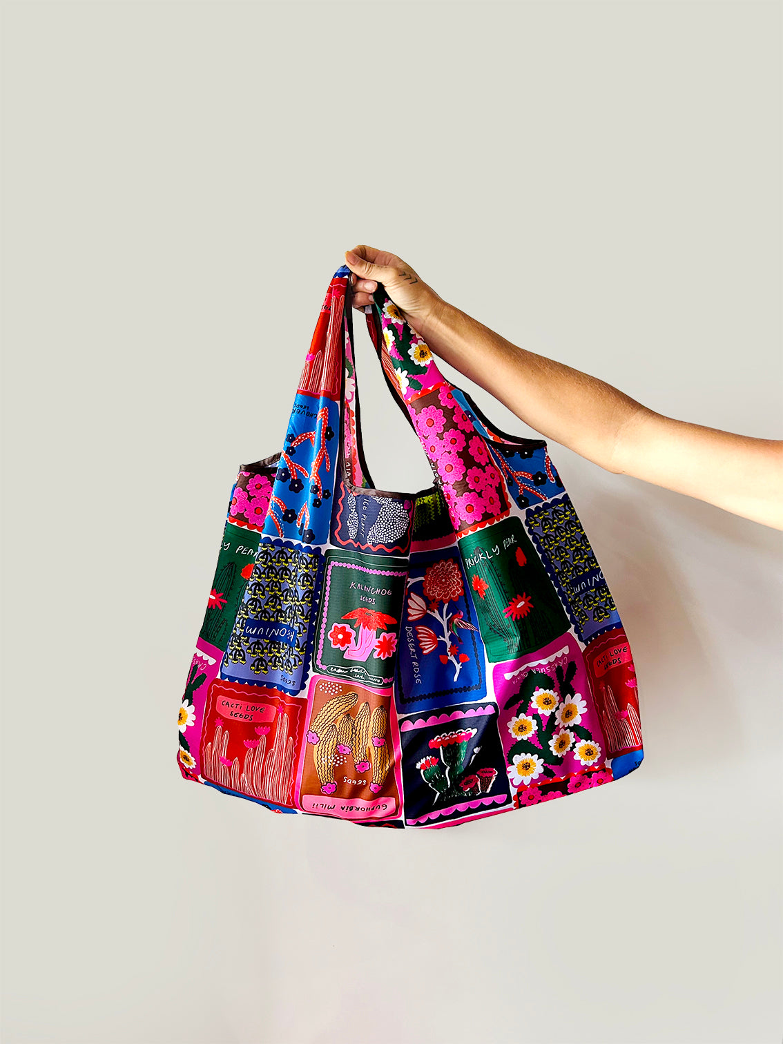 Set of 3 Bloom Desert Large Bag & reusable drawstring pouch