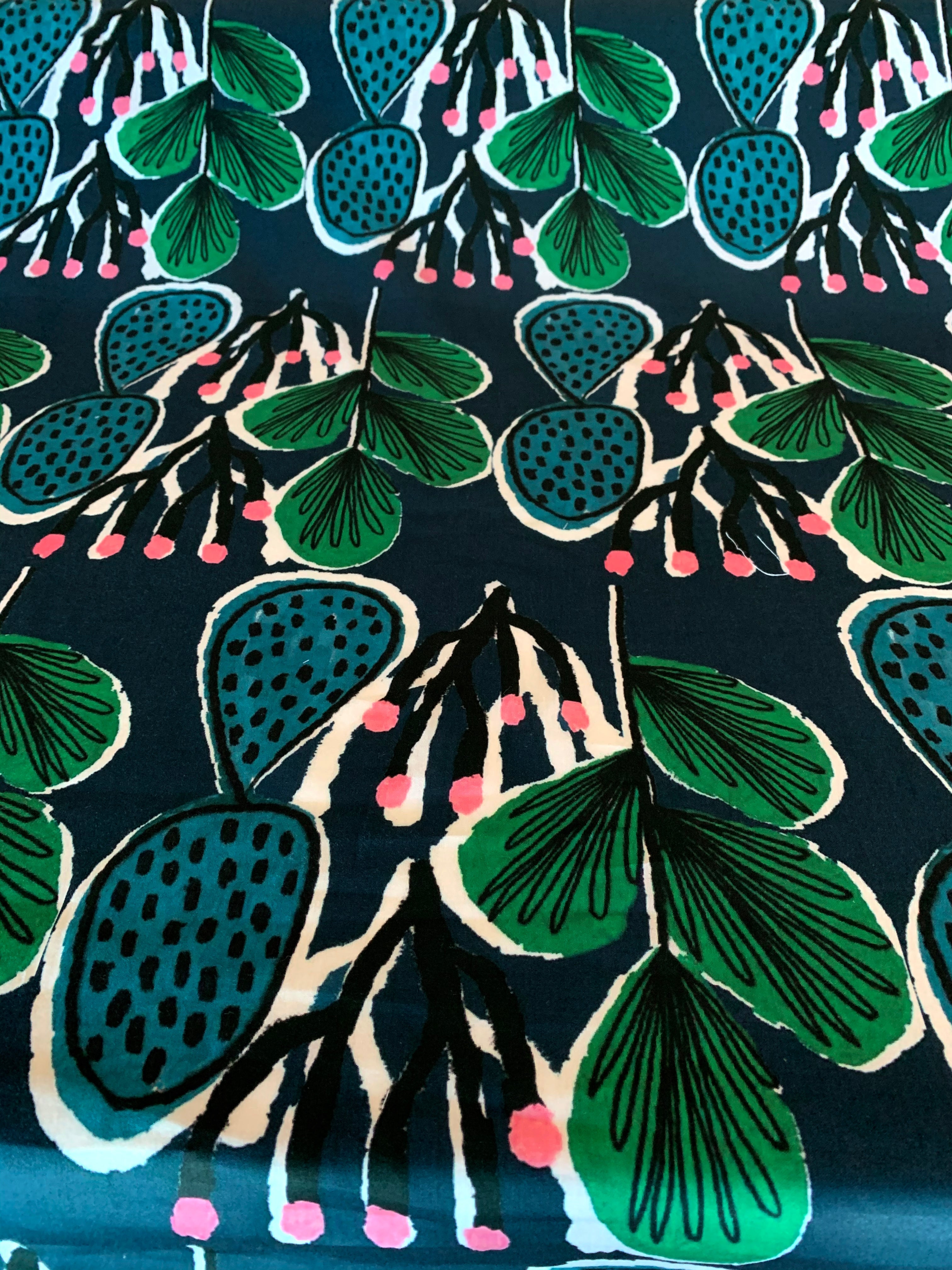 Coral Cactus organic cotton linen (CUT PIECE 1.8M $18)