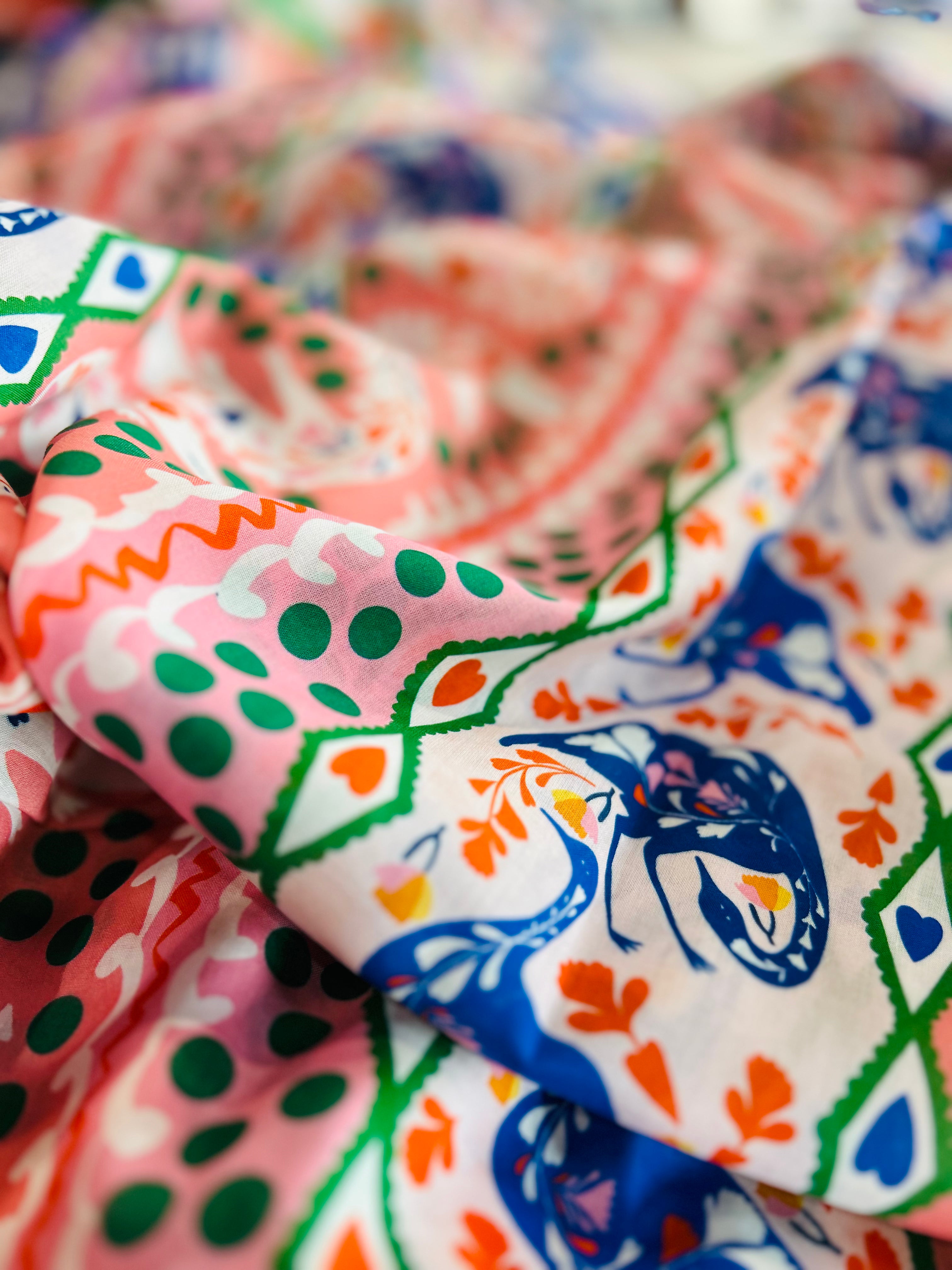 Love Bird cotton voile (cut piece 2.5M) small scale