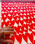 Sweet Red Love organic cotton linen (CUT PIECE 3M $45)
