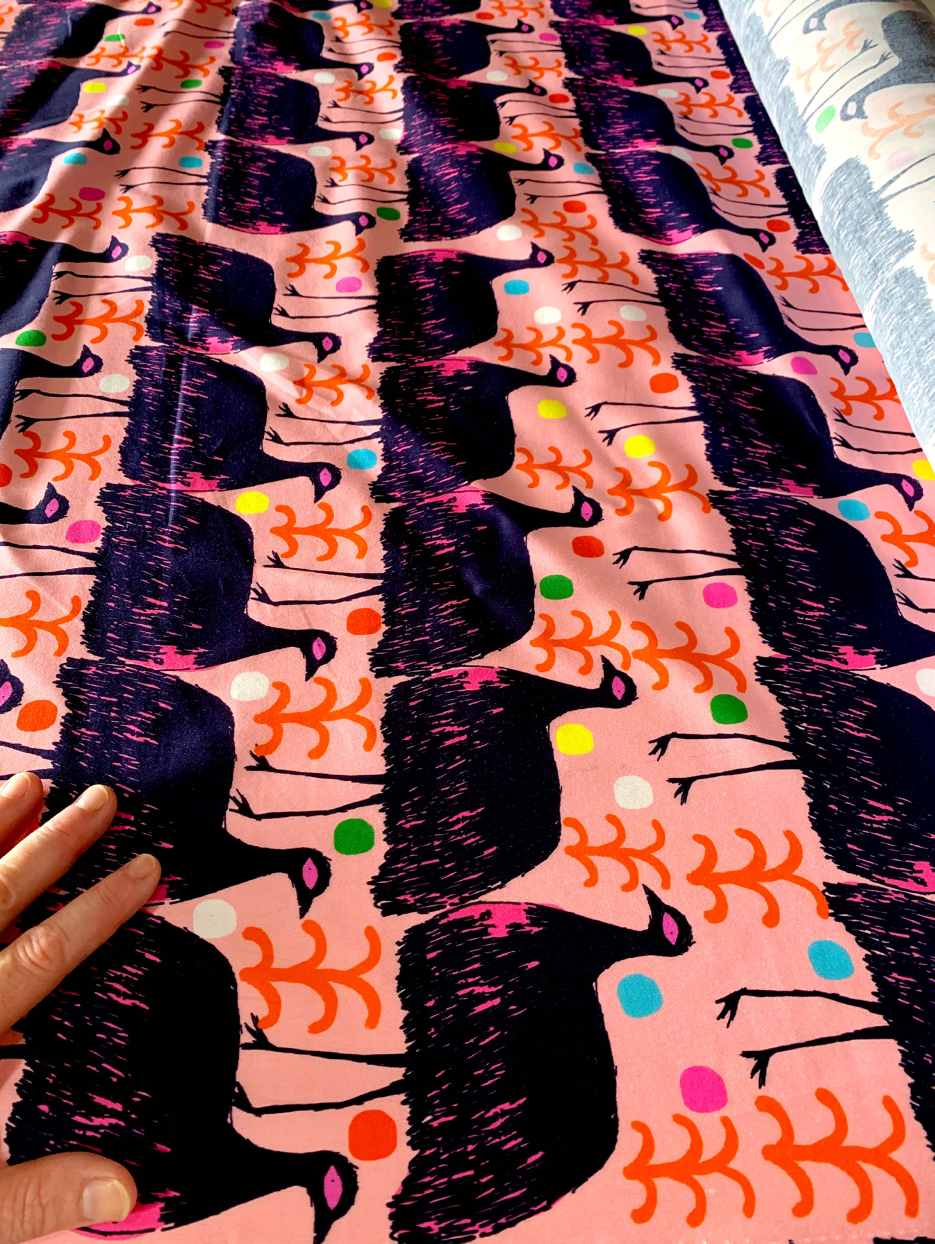 Emu Play (peach) cotton