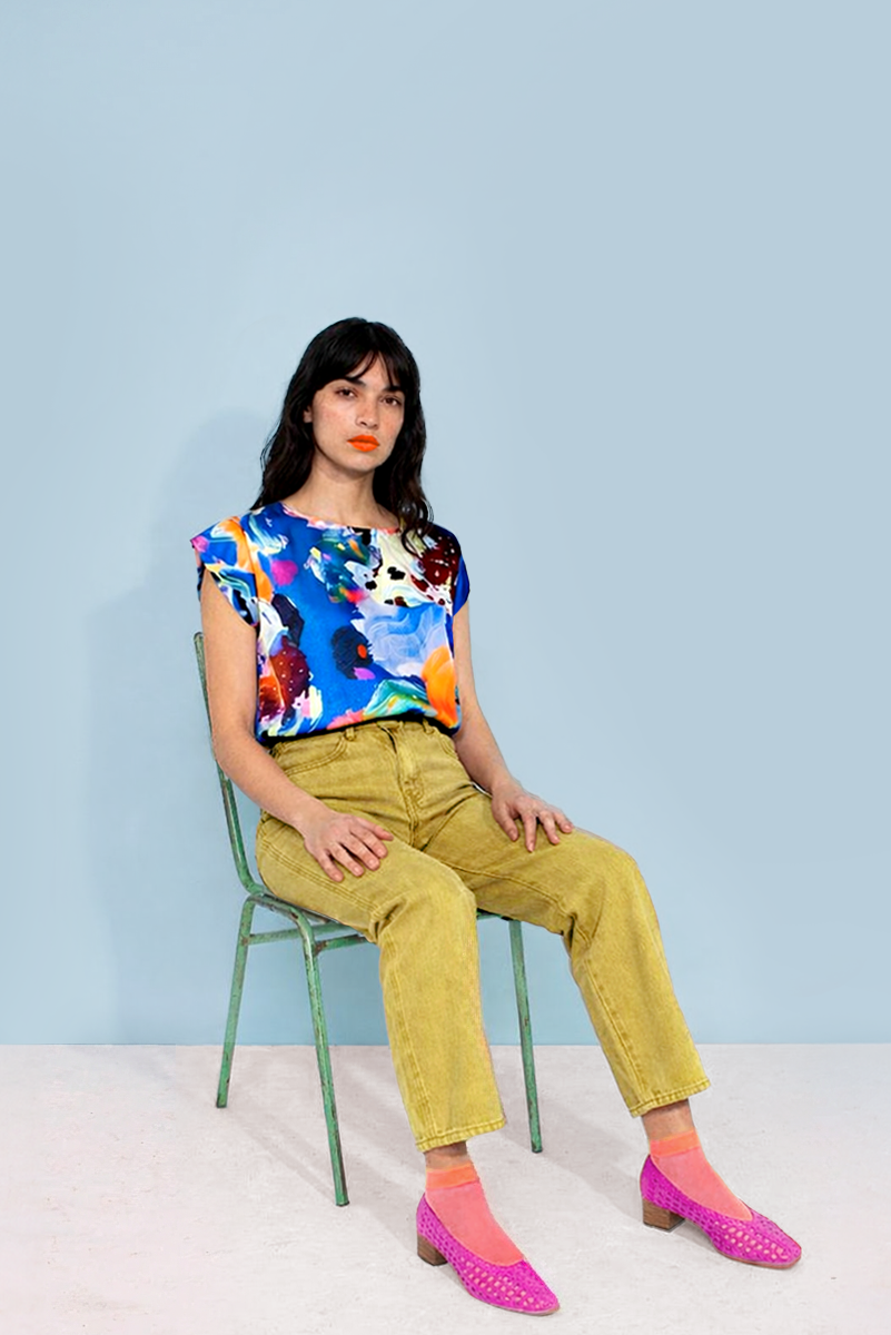 The Artist Way Splat cotton linen top