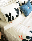 Linen Cactus pillow cases (screen printed) original doops piece