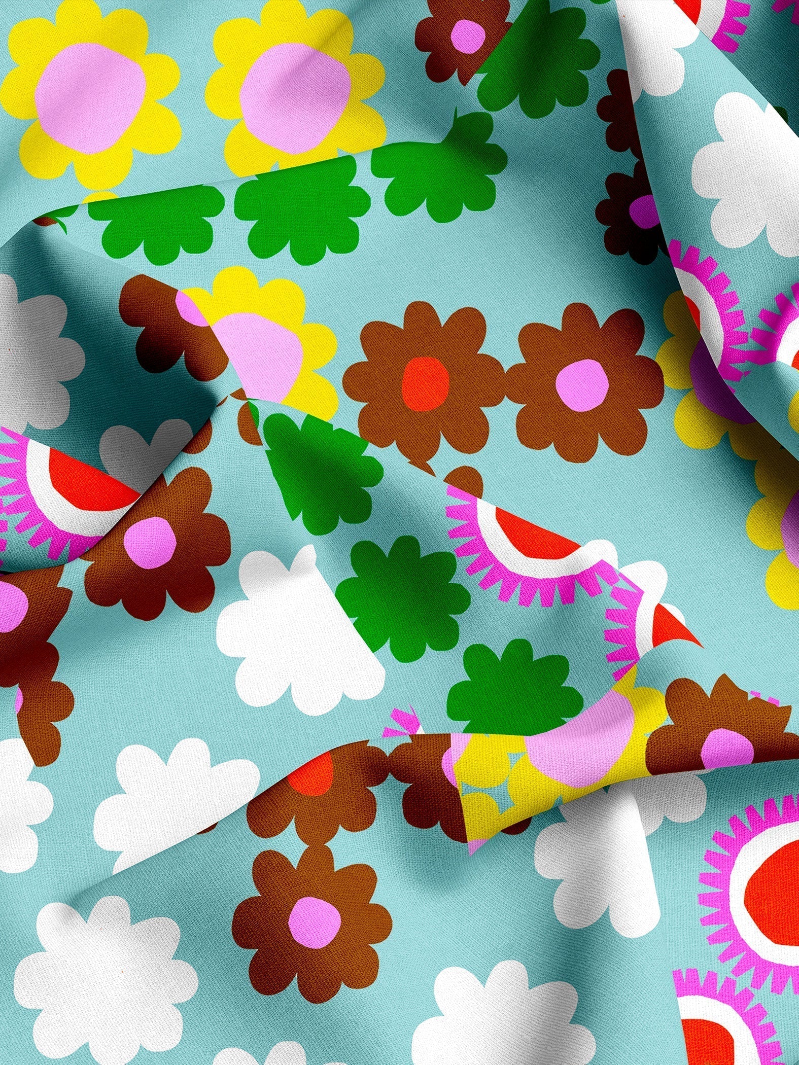 Flower Power (light) cotton linen (CUT PIECE 3M $40)
