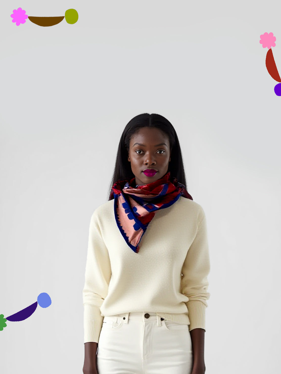 The Stitch Play Patchwork  95% cotton 5% Silk Scarf