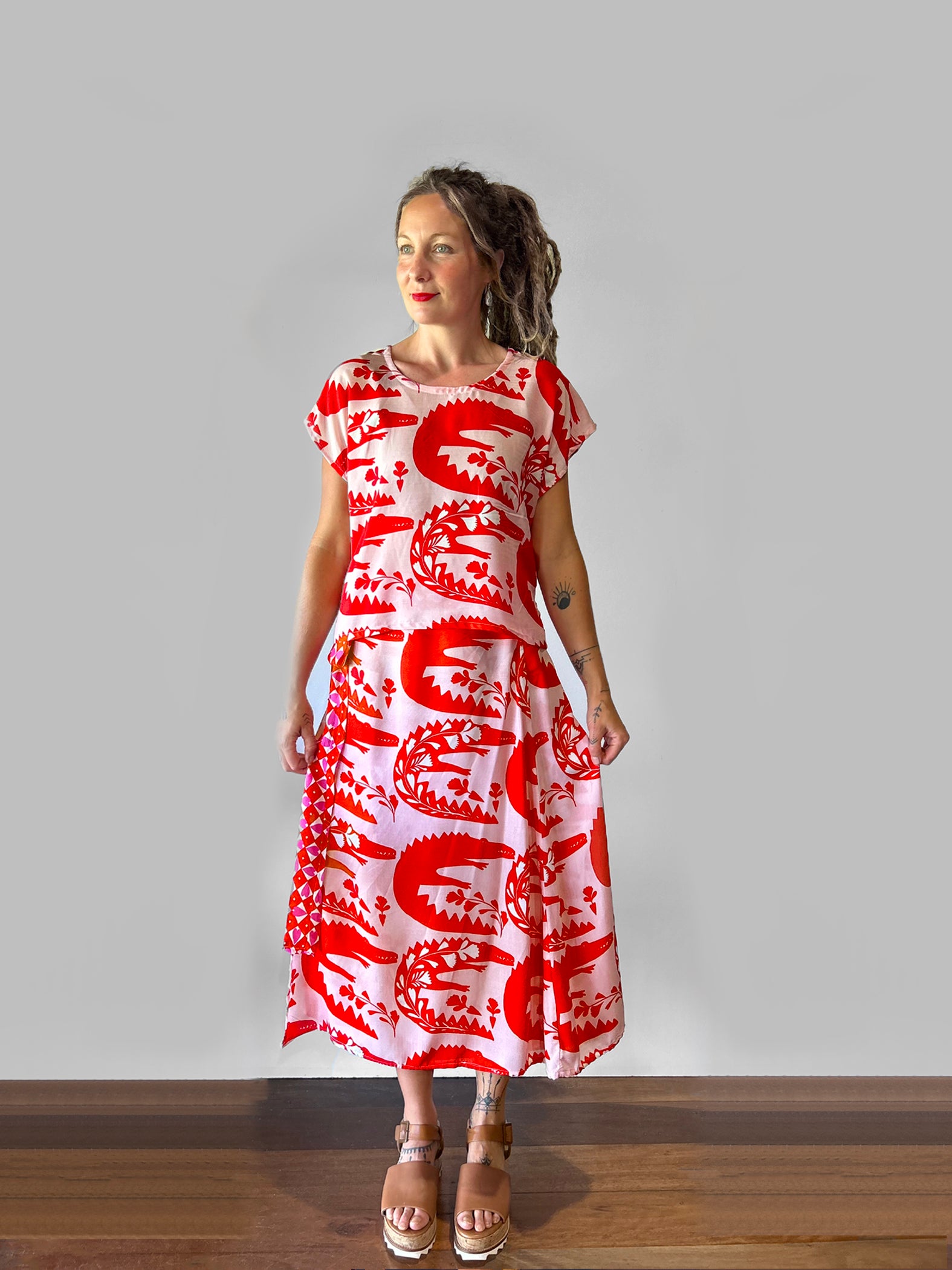 Mordre 100% cotton voile wrap skirt