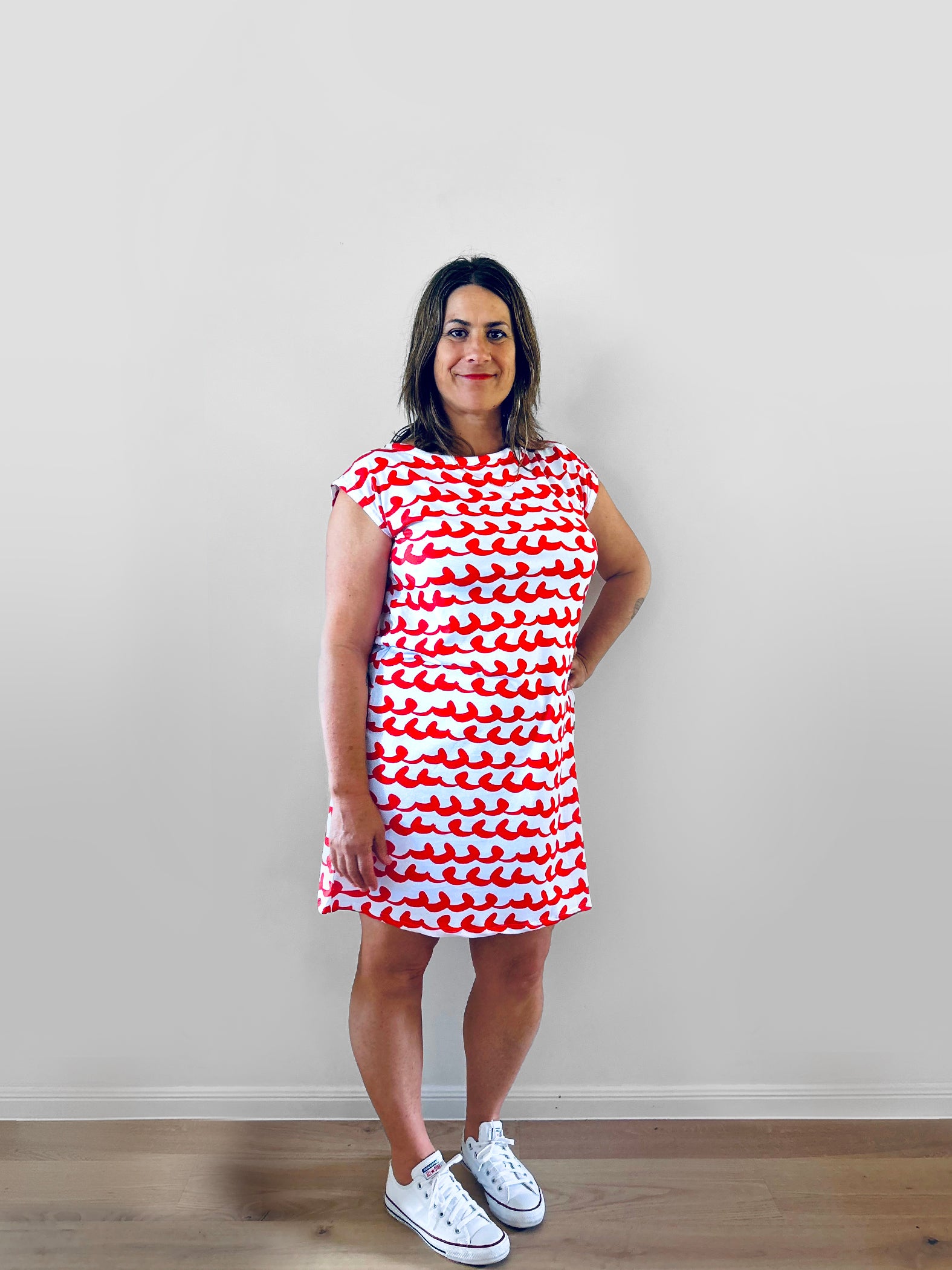 Red Ripples Jersey T&#39;dress