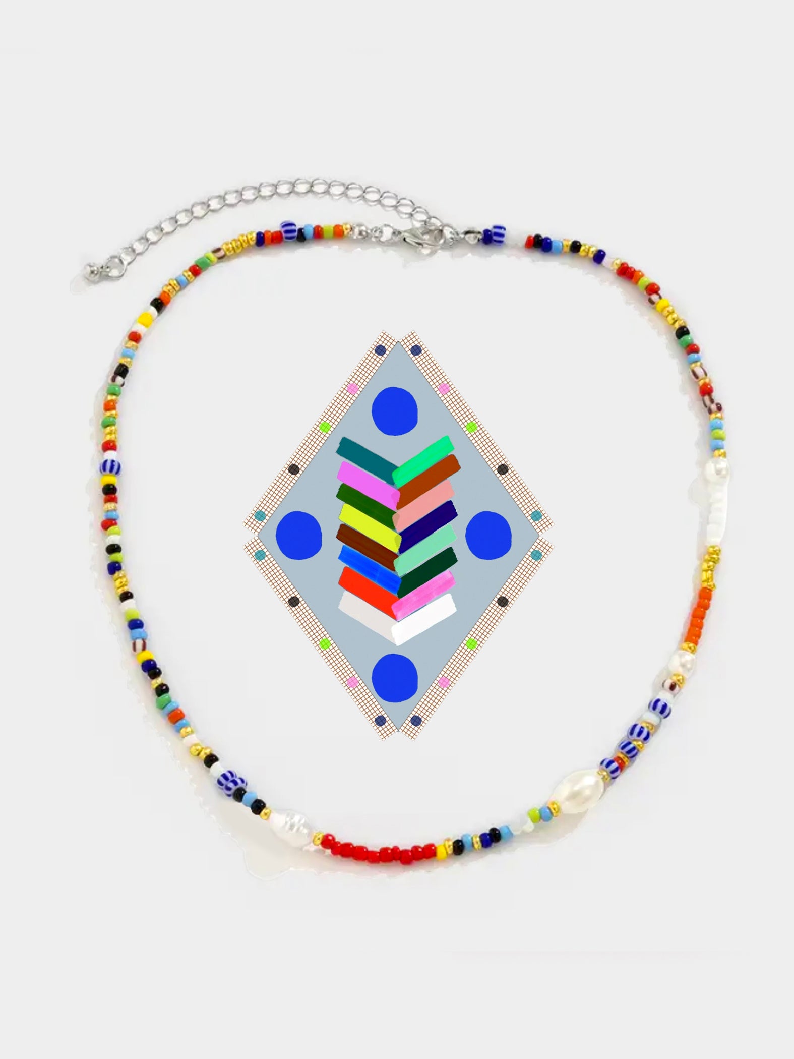 Stitch To Stitch Decorated Multicolour Beaded Necklace