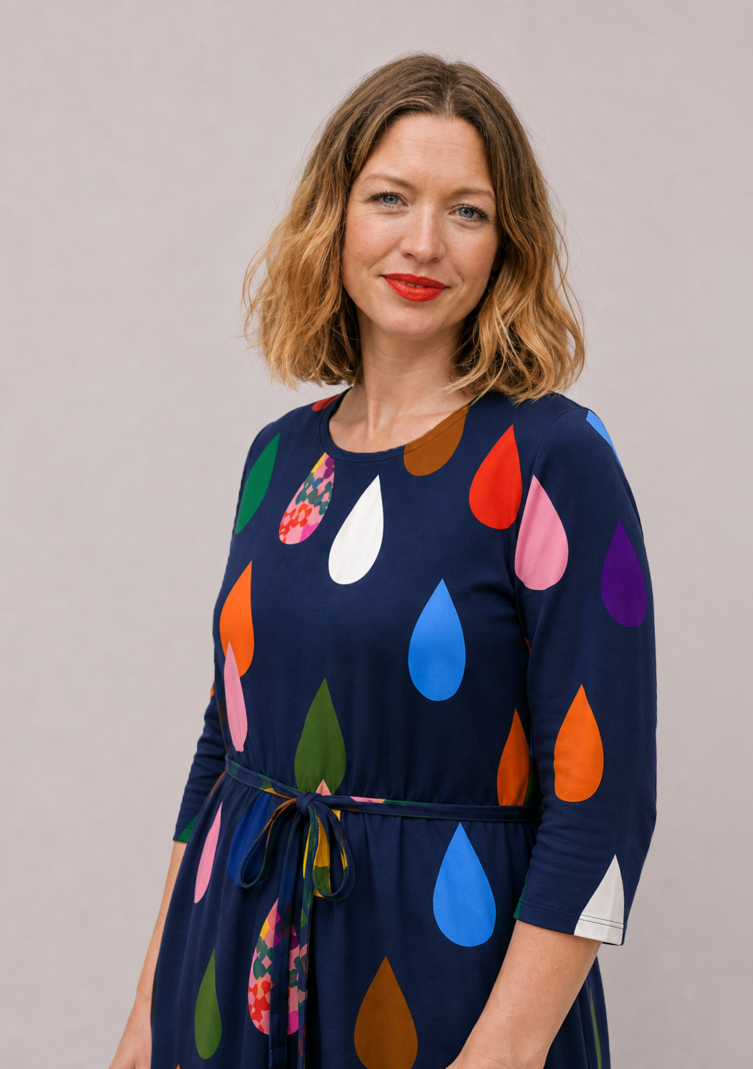 Flower Drops Garden Jersey Dress