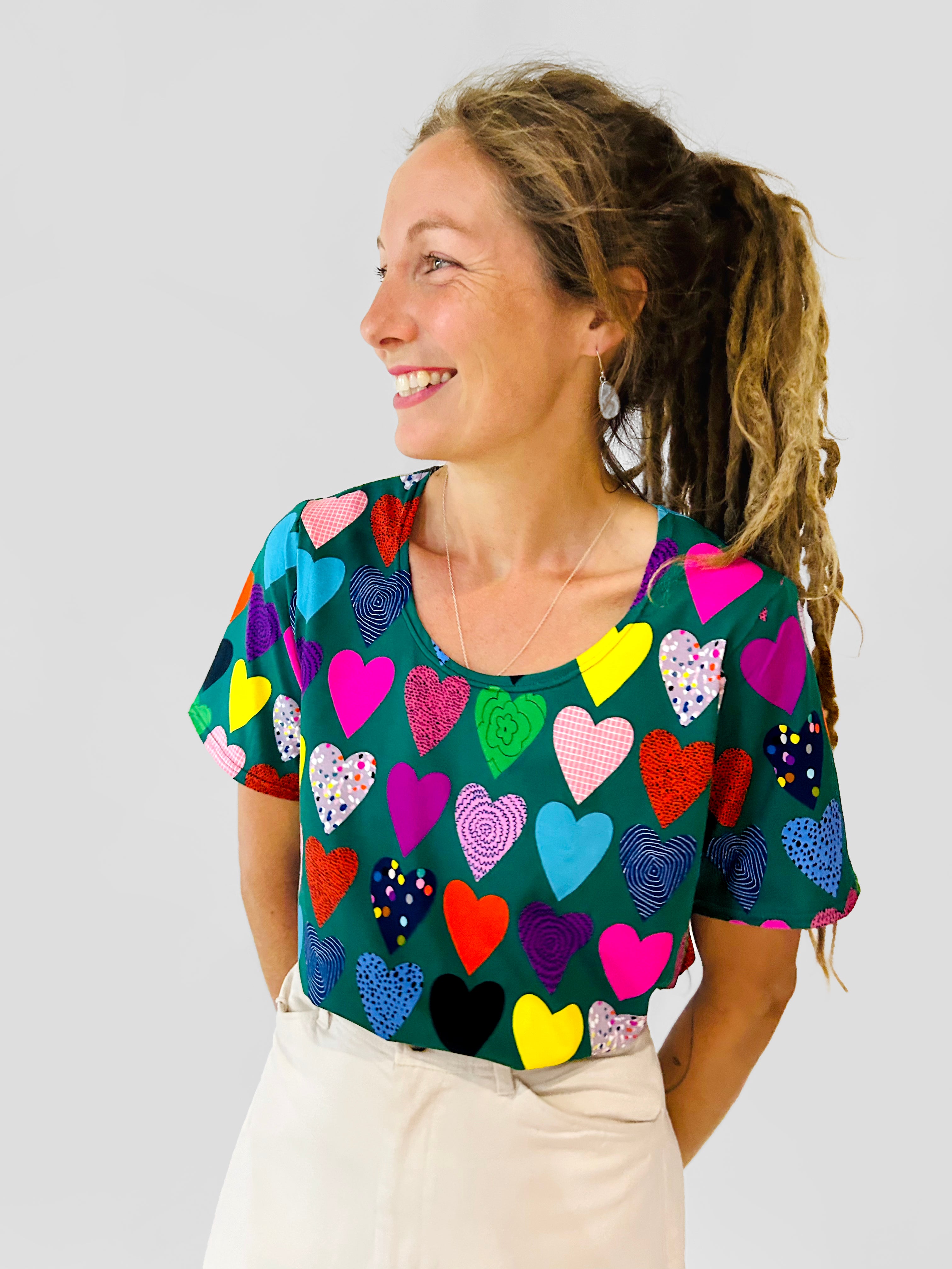 Quilt Hearts Jersey Top/sample