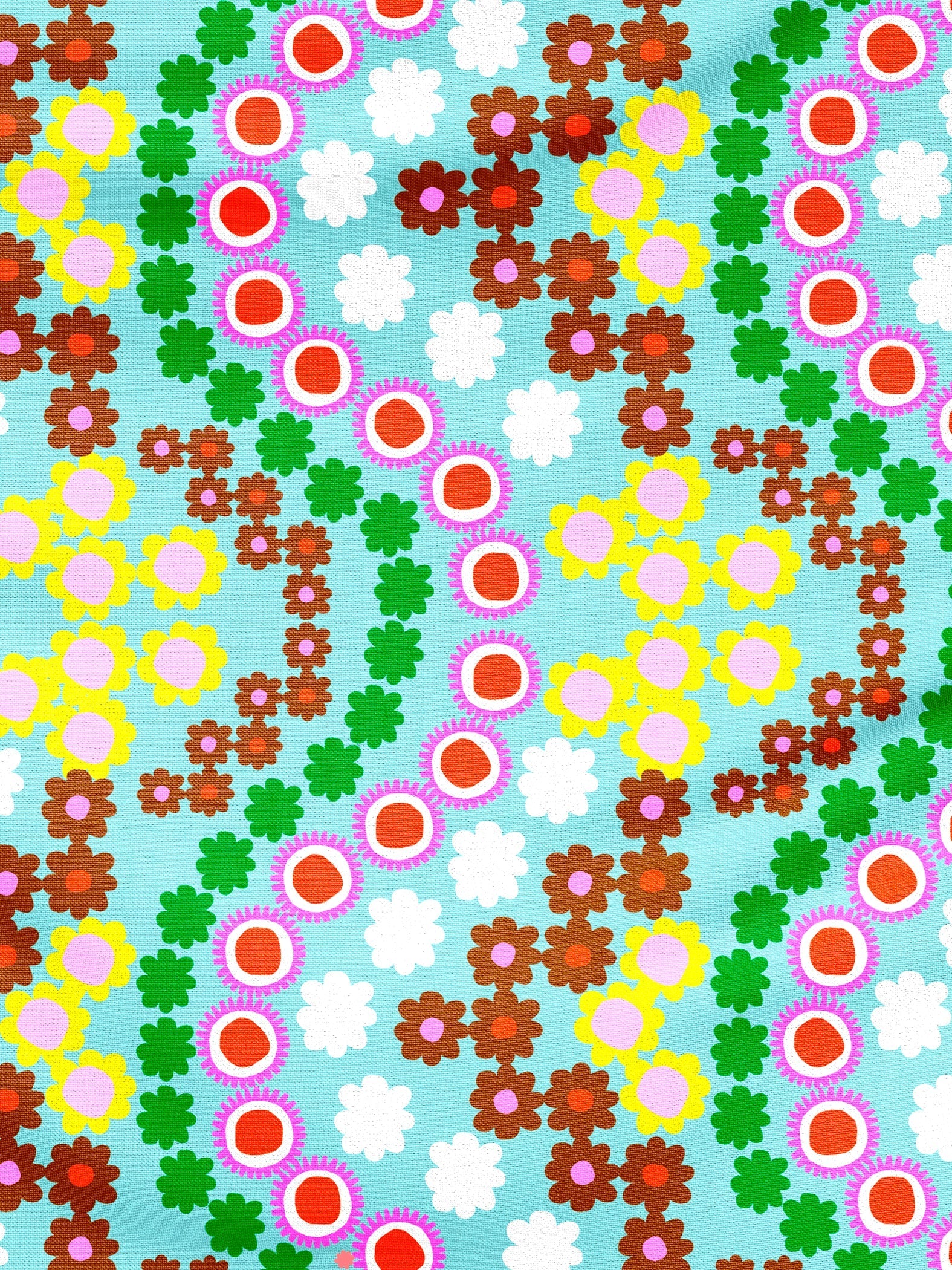 Copy of Flower Power (light) cotton linen (CUT PIECE 1.2M $15)