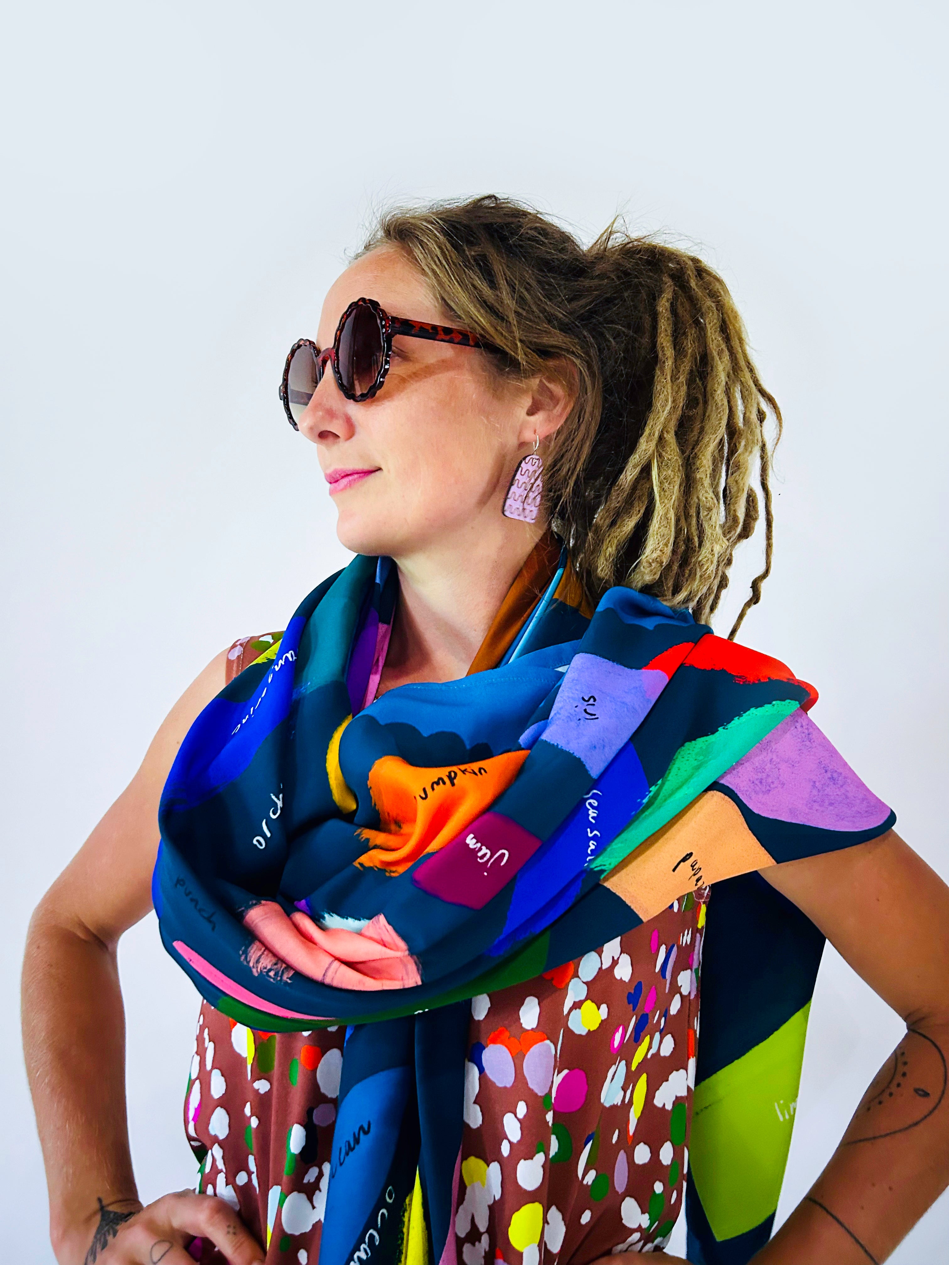 Colour Palette 95% cotton 5% Silk Scarf/Sarong