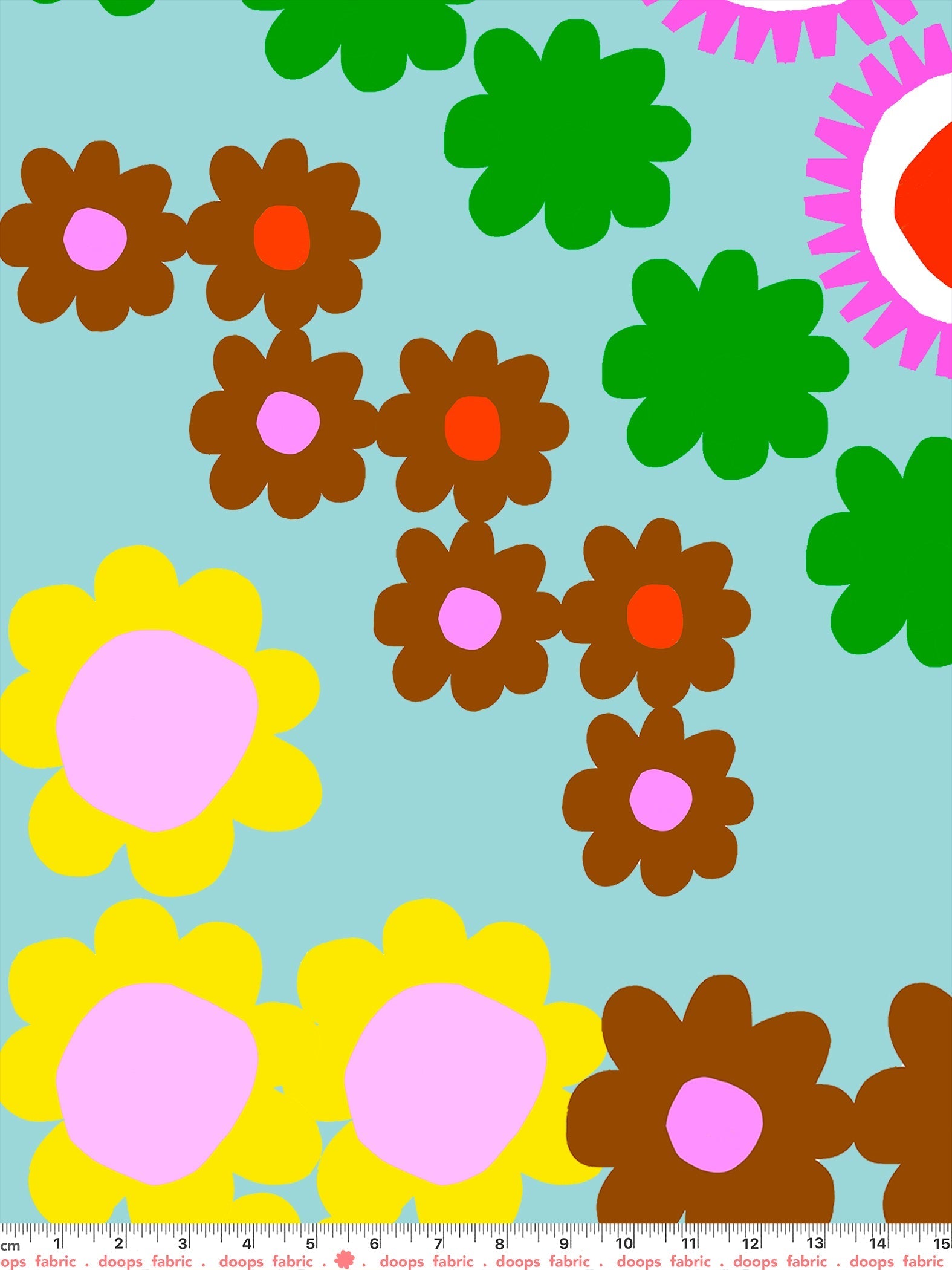 Copy of Flower Power (light) cotton linen (CUT PIECE 1.2M $15)