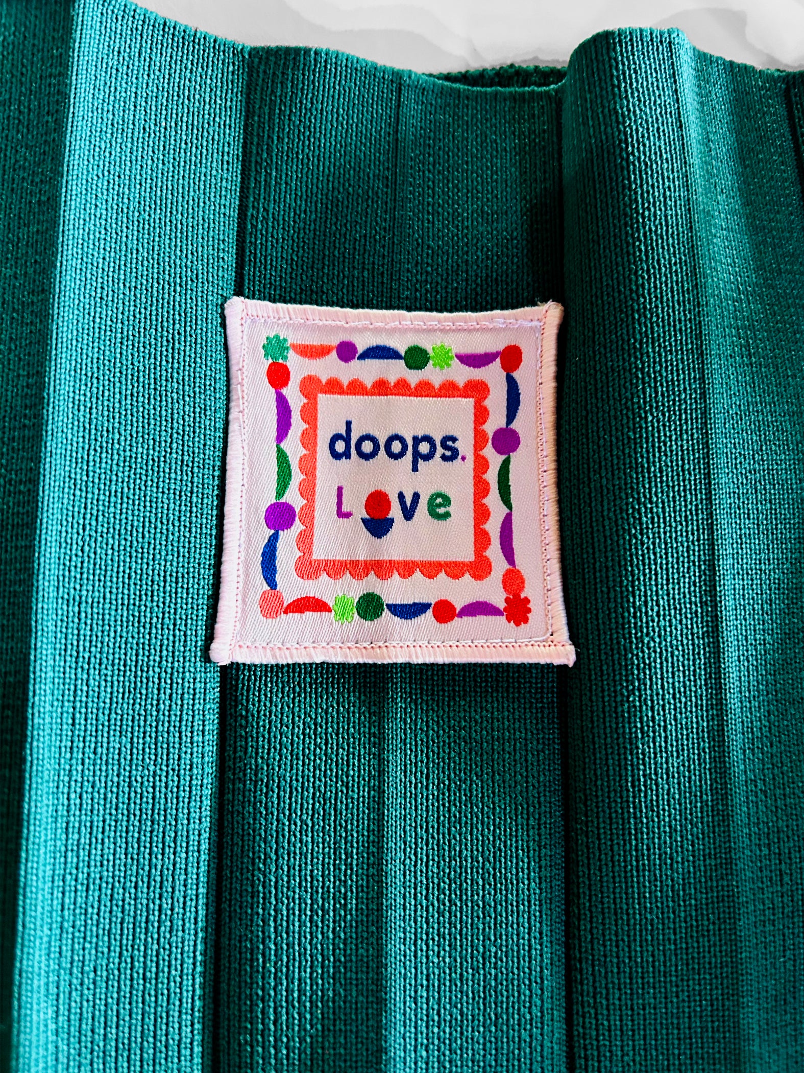 Stitch Olive+Peach foldable bag